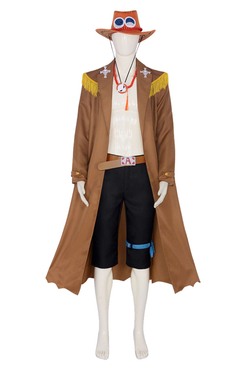 Anime One Piece Portgas D. Ace Brown Coat Outfits Halloween Carnival Suit Cosplay Costume