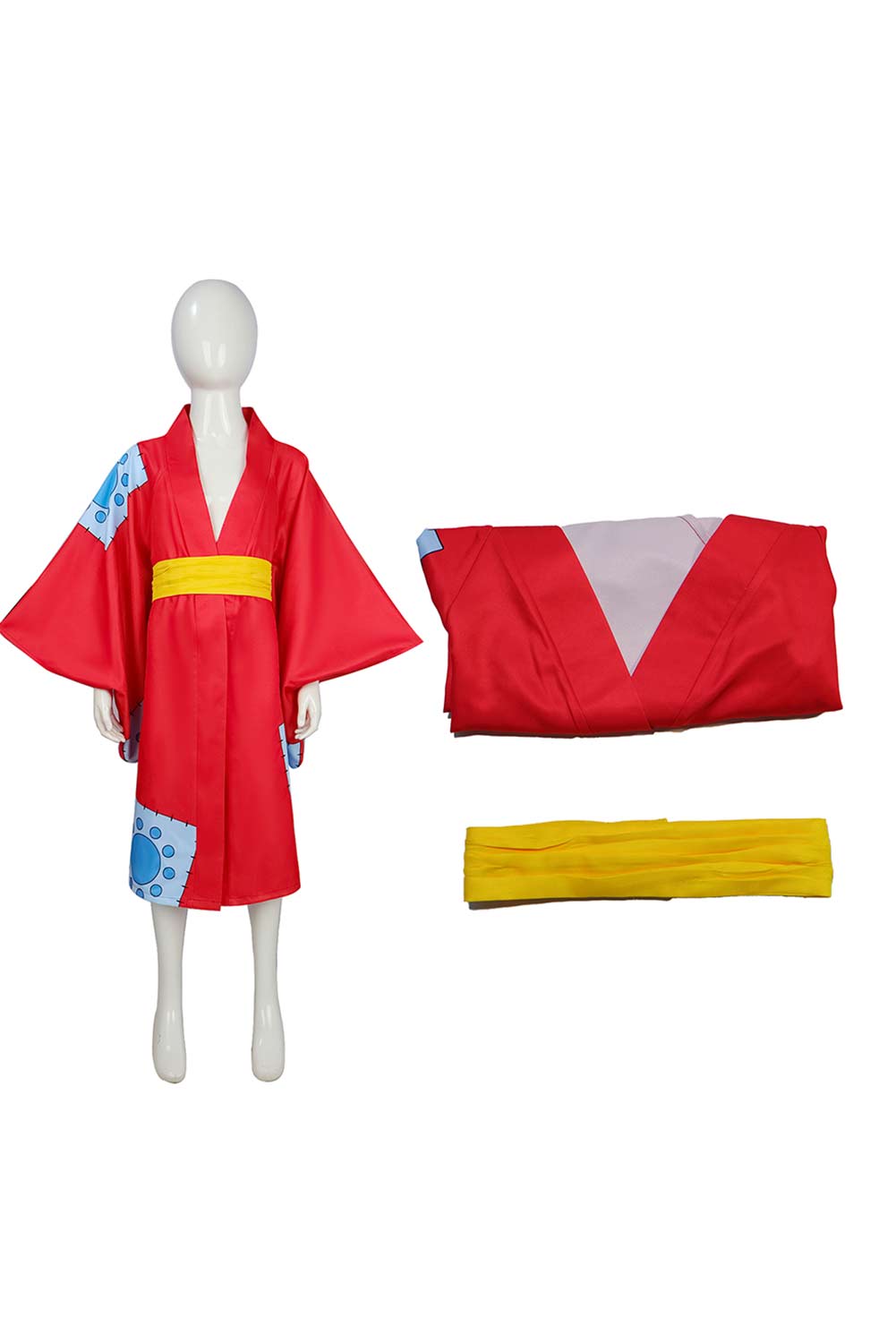 Anime One Piece Wano Country Arc Monkey D. Luffy Kids Children Kimono Outfits Halloween Carnival Suit Cosplay Costume
