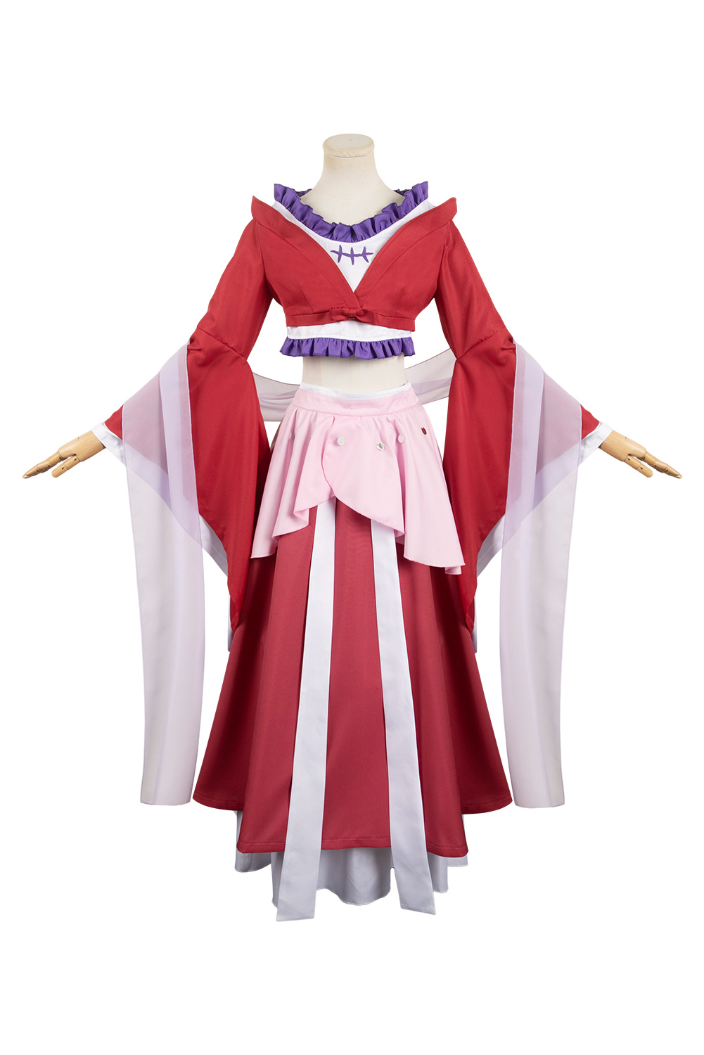 Anime The Apothecary Diaries Maomao Red Pearl Chiffon Kimono Dress Full Set Outfits Halloween Cosplay Costume