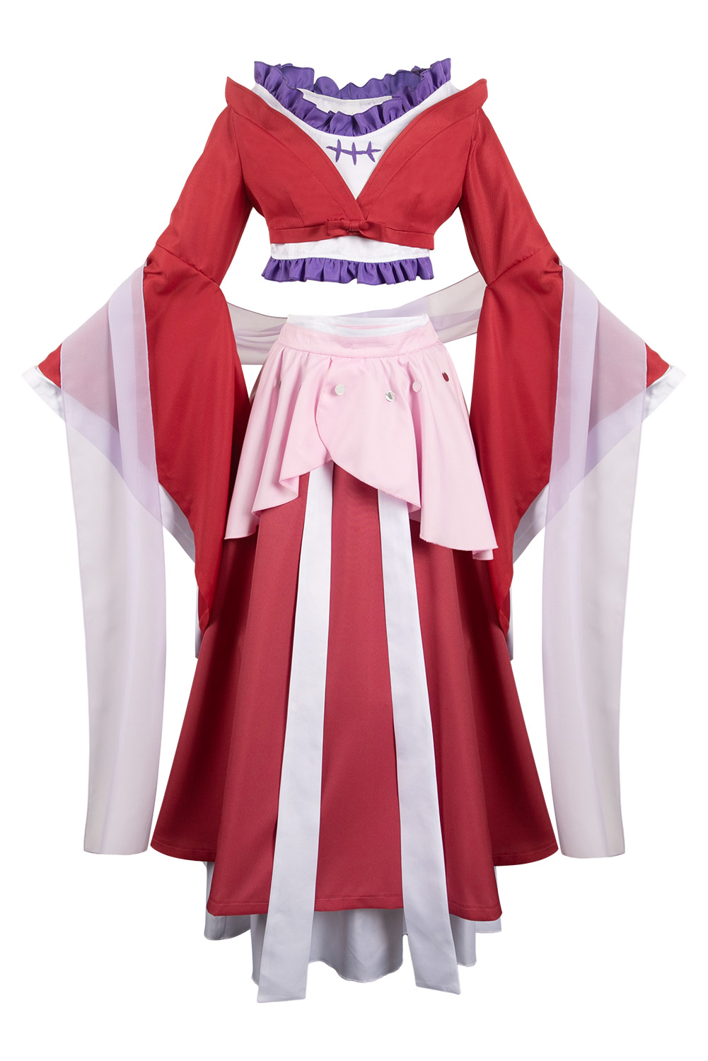 Anime The Apothecary Diaries Maomao Red Pearl Chiffon Kimono Dress Full Set Outfits Halloween Cosplay Costume