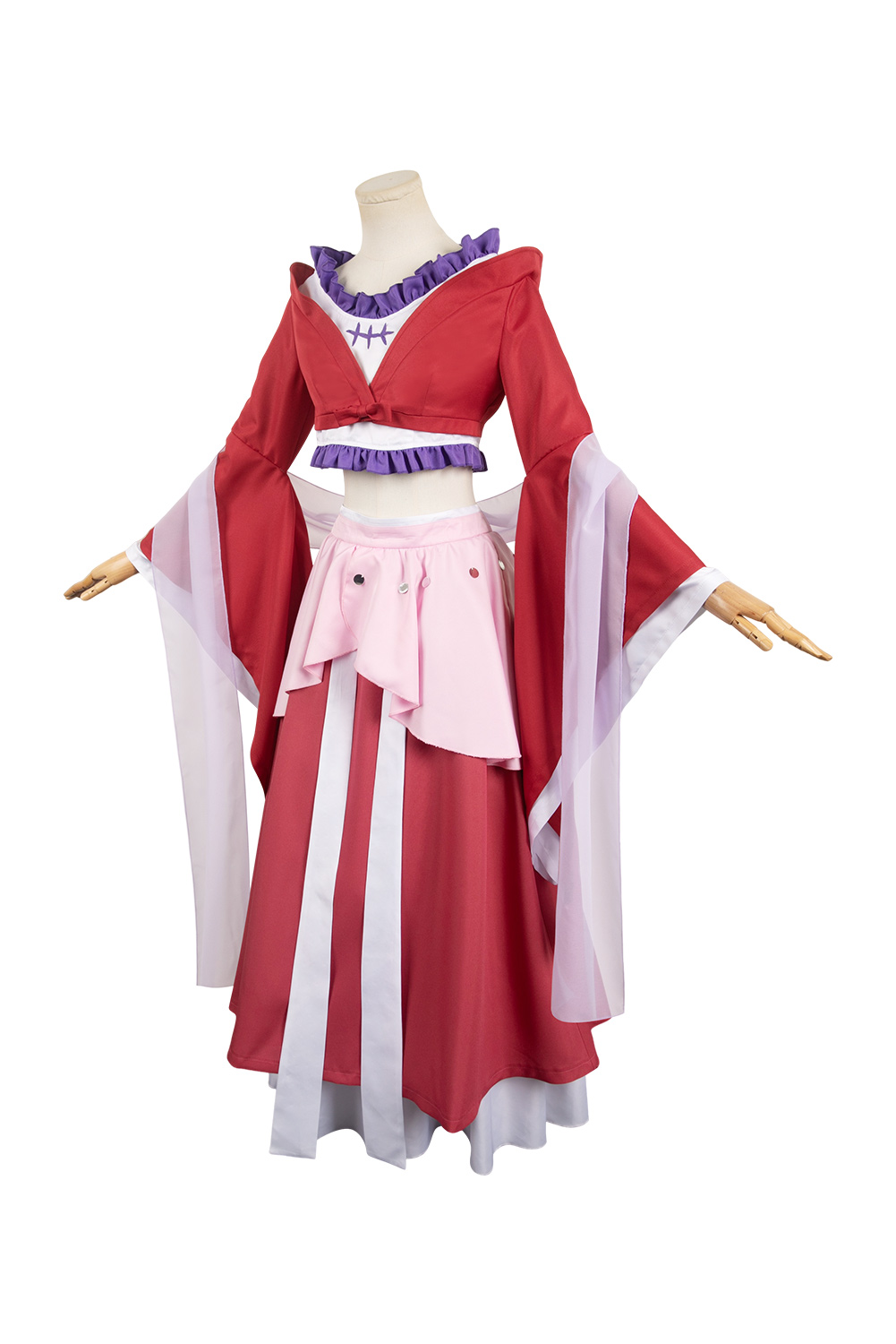 Anime The Apothecary Diaries Maomao Red Pearl Chiffon Kimono Dress Full Set Outfits Halloween Cosplay Costume