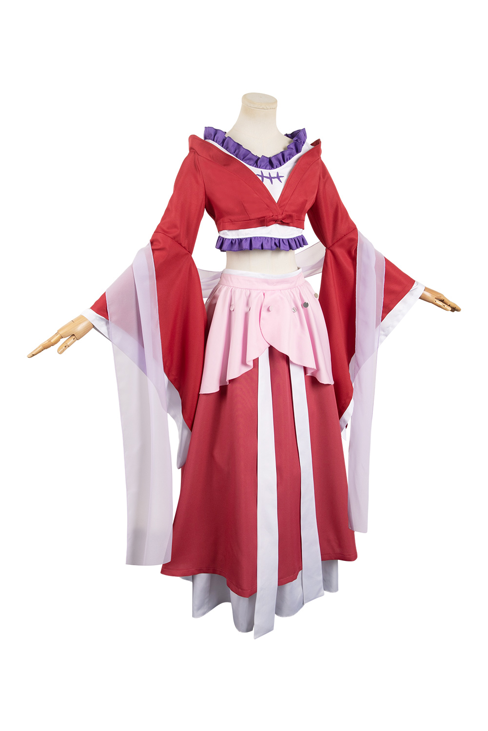 Anime The Apothecary Diaries Maomao Red Pearl Chiffon Kimono Dress Full Set Outfits Halloween Cosplay Costume