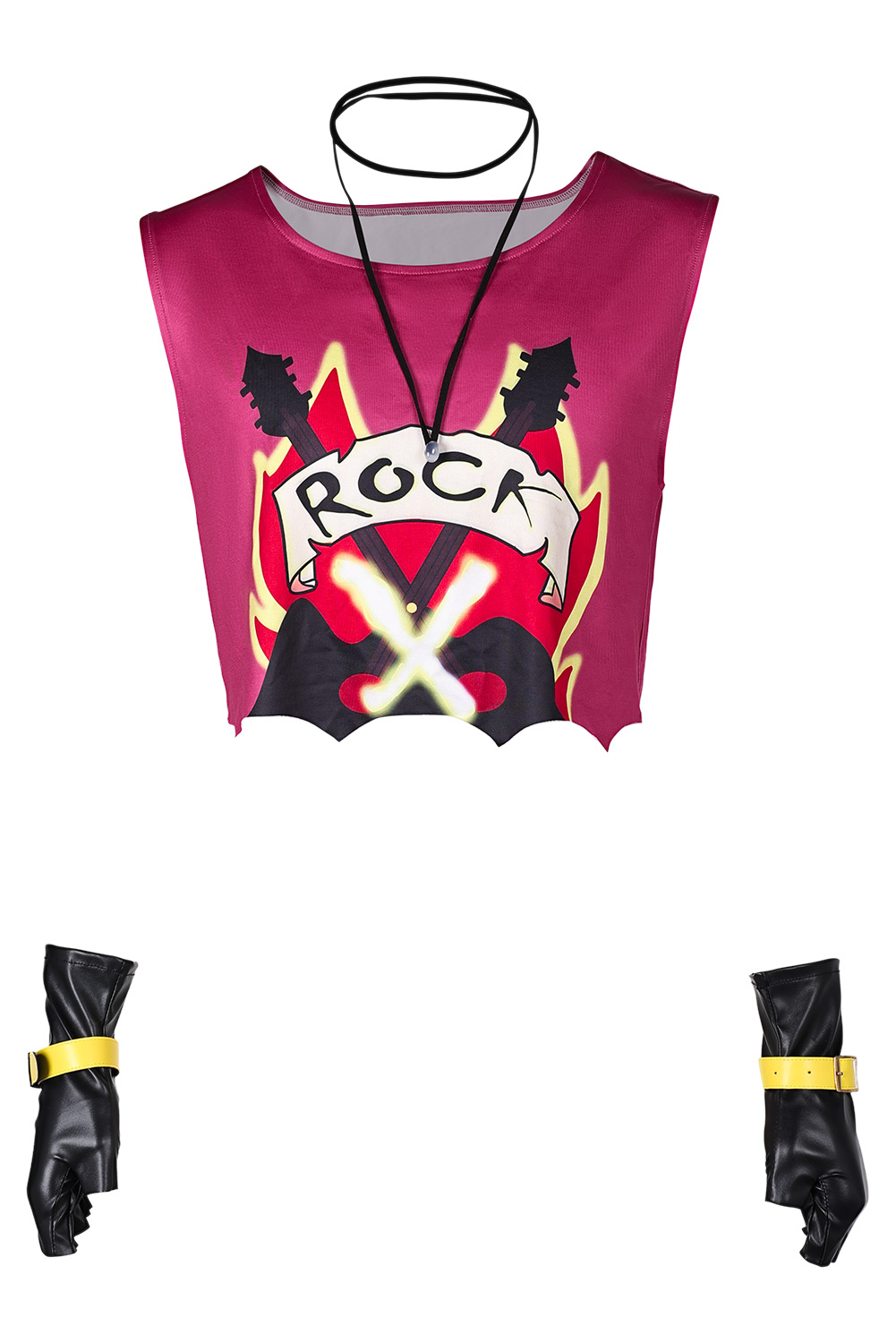 Anime X-Men Gambit Top Gloves Bracelet Necklace 4 Set Outfits Halloween Carnival Suit Cosplay Costume