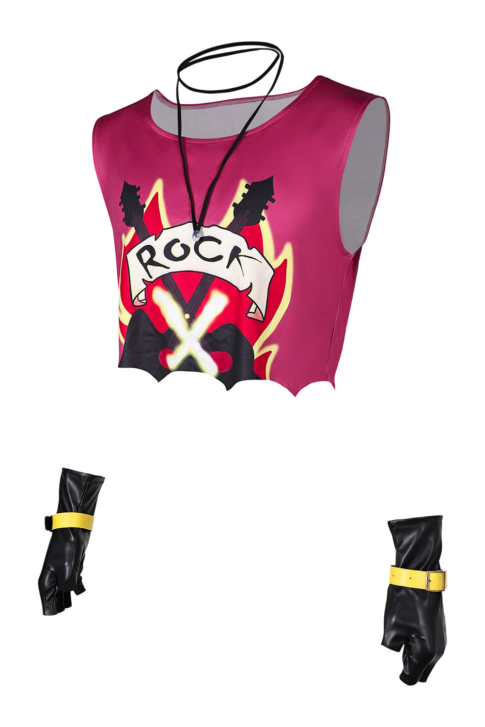 Anime X-Men Gambit Top Gloves Bracelet Necklace 4 Set Outfits Halloween Carnival Suit Cosplay Costume