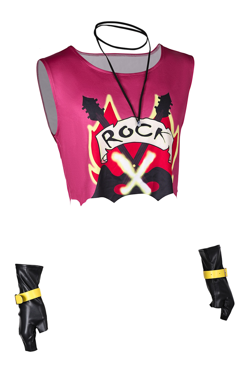 Anime X-Men Gambit Top Gloves Bracelet Necklace 4 Set Outfits Halloween Carnival Suit Cosplay Costume