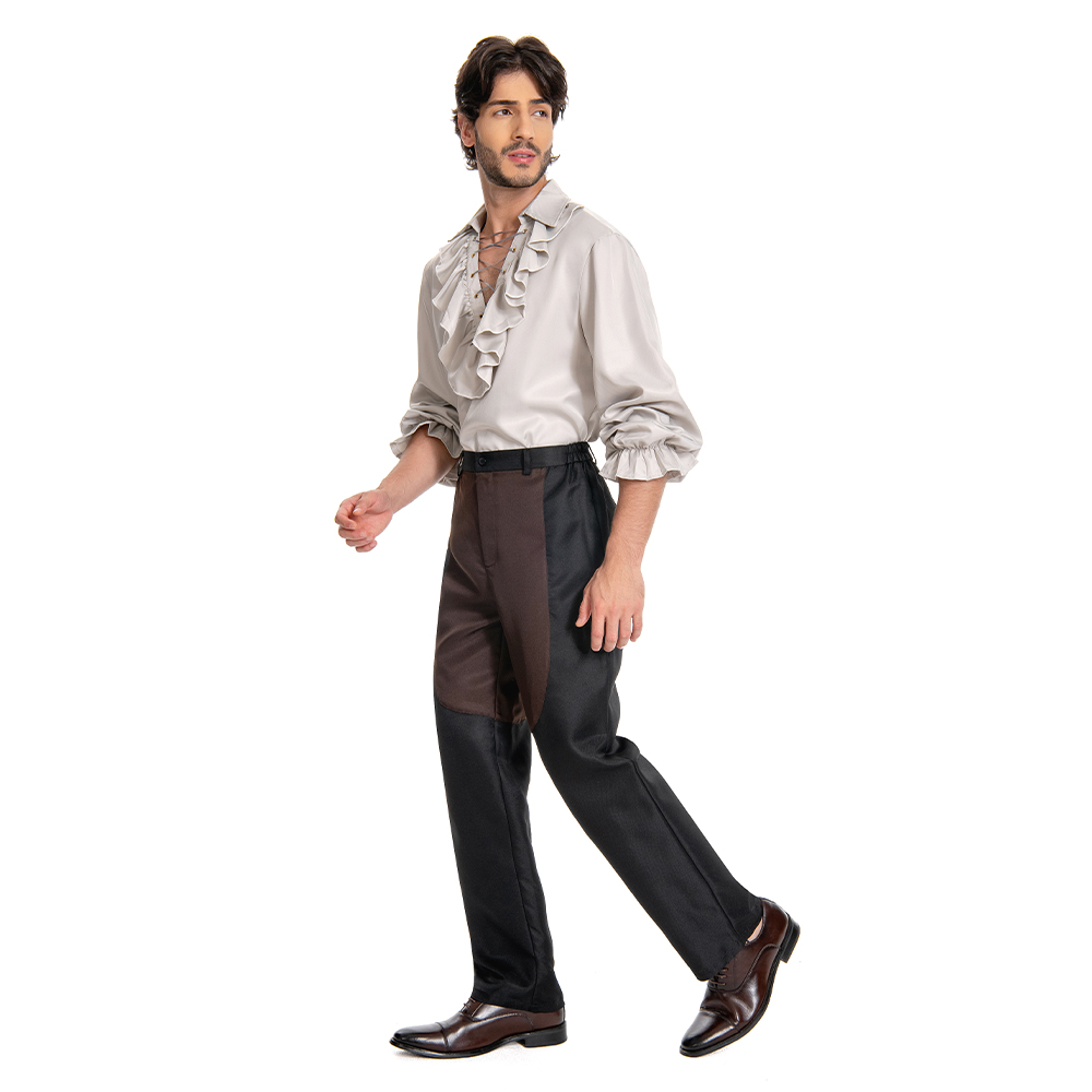 Baldur's Gate 3 Astarion Medieval Shirt Outfits Wig Shirt Set Halloween Carnival Suit Cosplay Costume