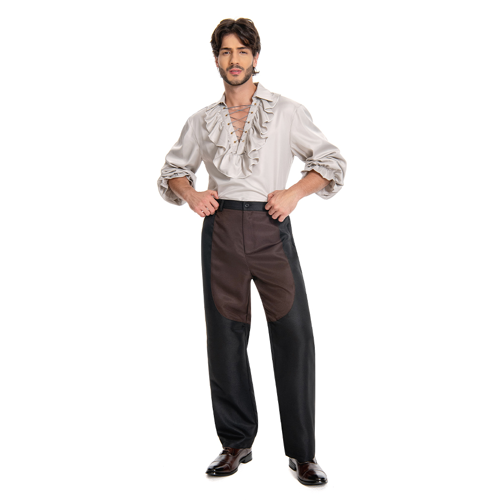 Baldur's Gate 3 Astarion Medieval Shirt Outfits Wig Shirt Set Halloween Carnival Suit Cosplay Costume