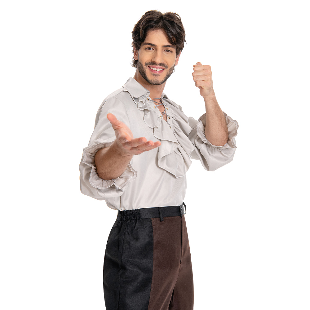 Baldur's Gate 3 Astarion Medieval Shirt Outfits Wig Shirt Set Halloween Carnival Suit Cosplay Costume