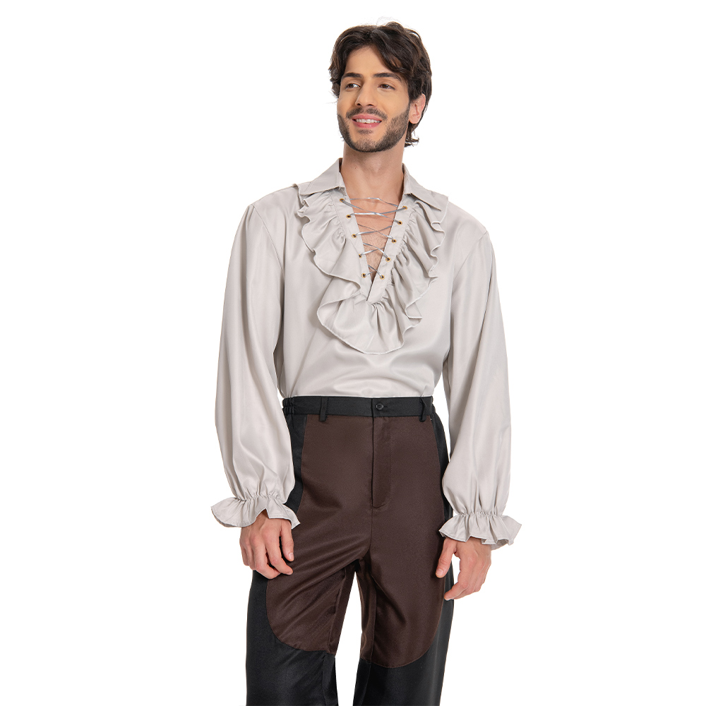 Baldur's Gate 3 Astarion Medieval Shirt Outfits Wig Shirt Set Halloween Carnival Suit Cosplay Costume