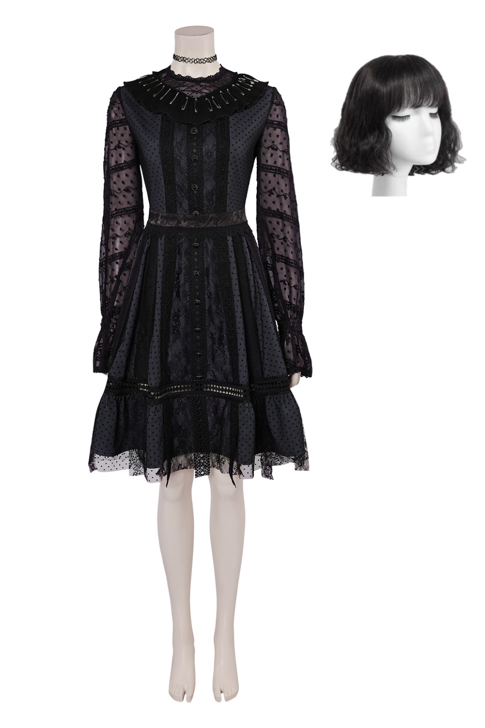 Beetlejuice 2 Lydia Deetz Musical Lace Dress Outfits Halloween Carnival Suit Cosplay Costume