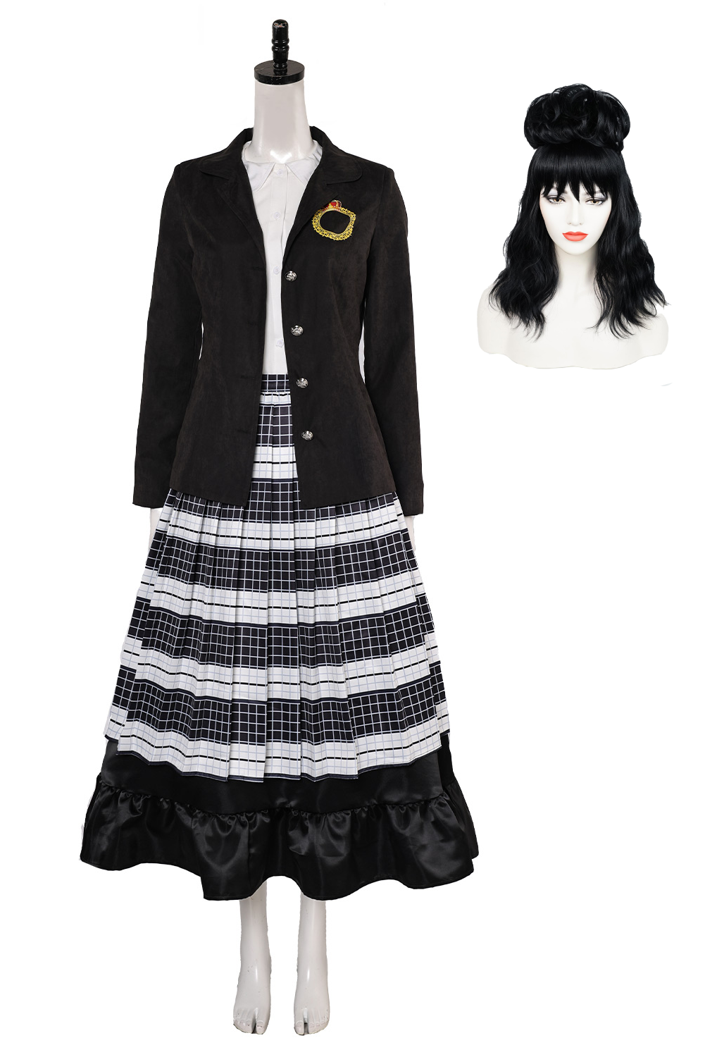 Beetlejuice 2 (2024) Lydia Deetz Pleated Skirt Set Outfits Halloween Carnival Suit Cosplay Costume