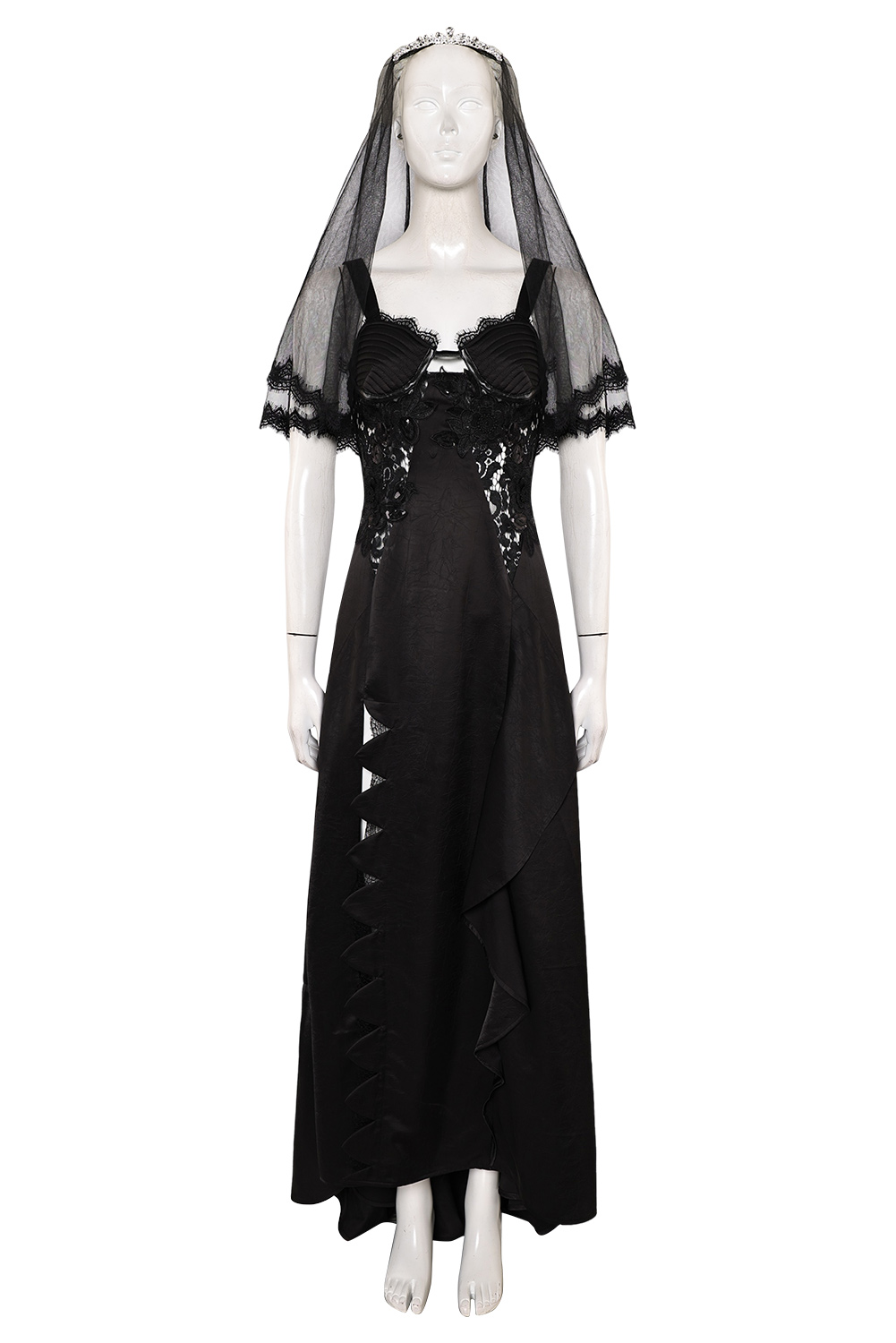 Beetlejuice Beetlejuice Astrid Deetz Black Wedding Dress Set Outfits Halloween Carnival Suit Cosplay Costume