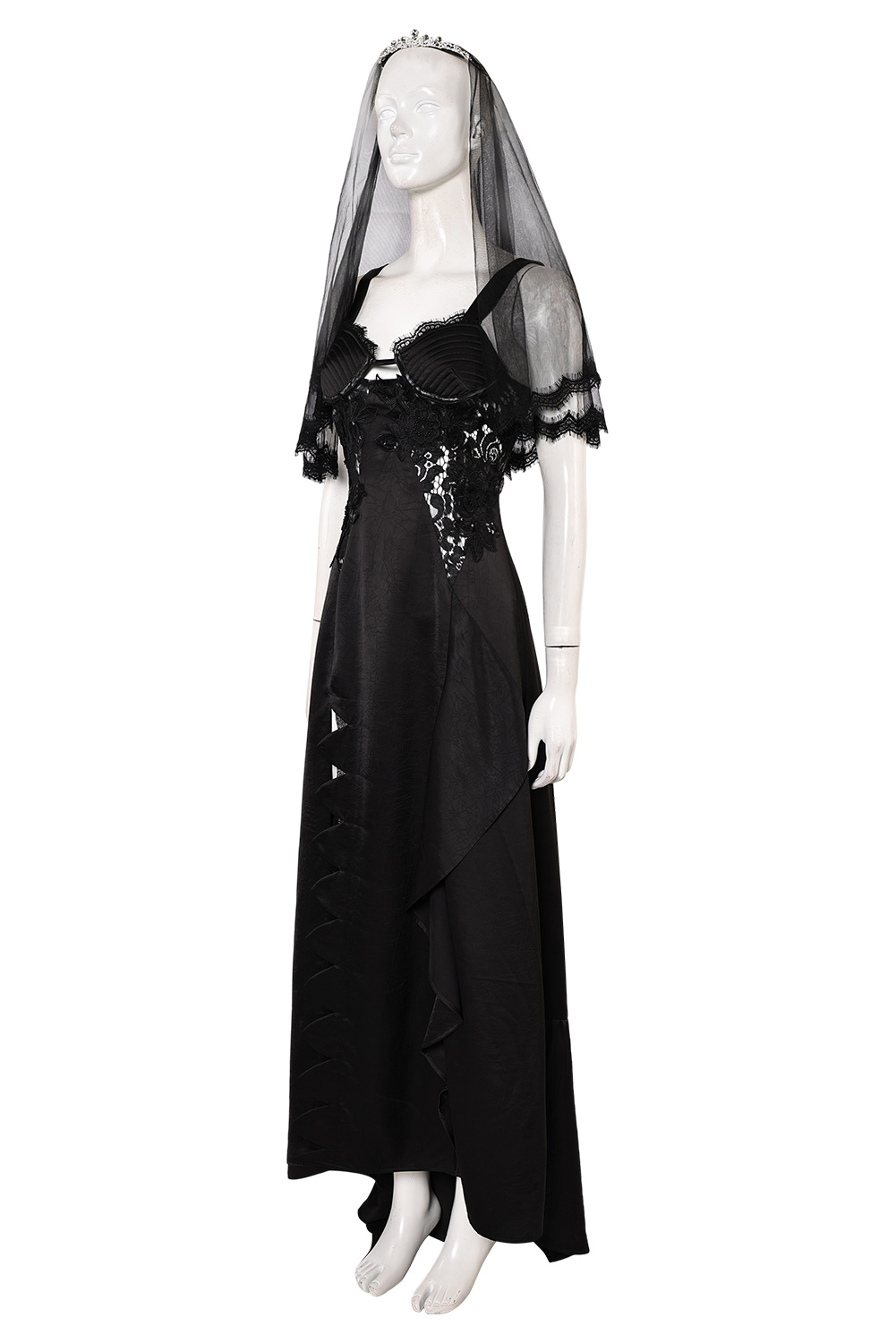 Beetlejuice Beetlejuice Astrid Deetz Black Wedding Dress Set Outfits Halloween Carnival Suit Cosplay Costume