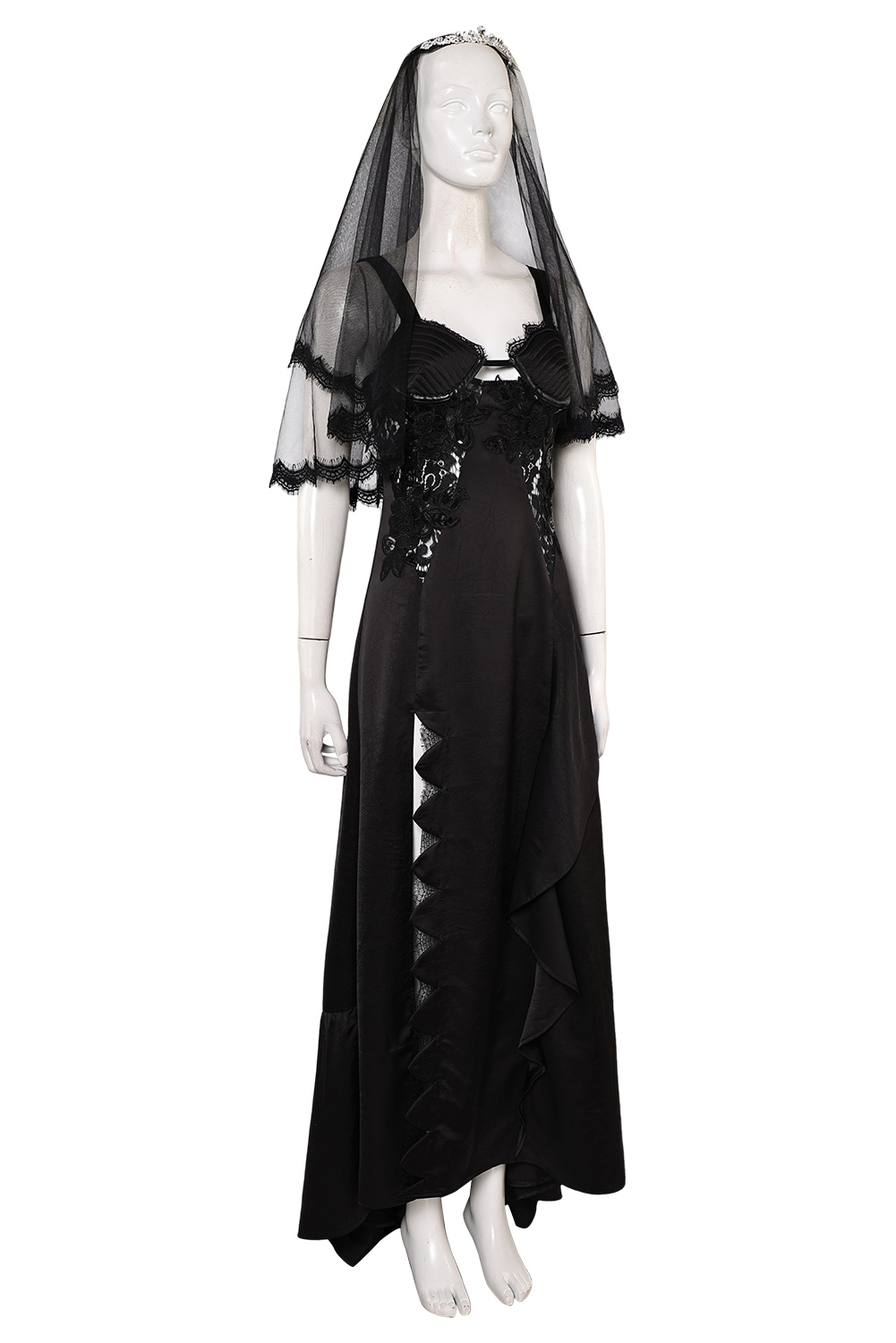 Beetlejuice Beetlejuice Astrid Deetz Black Wedding Dress Set Outfits Halloween Carnival Suit Cosplay Costume