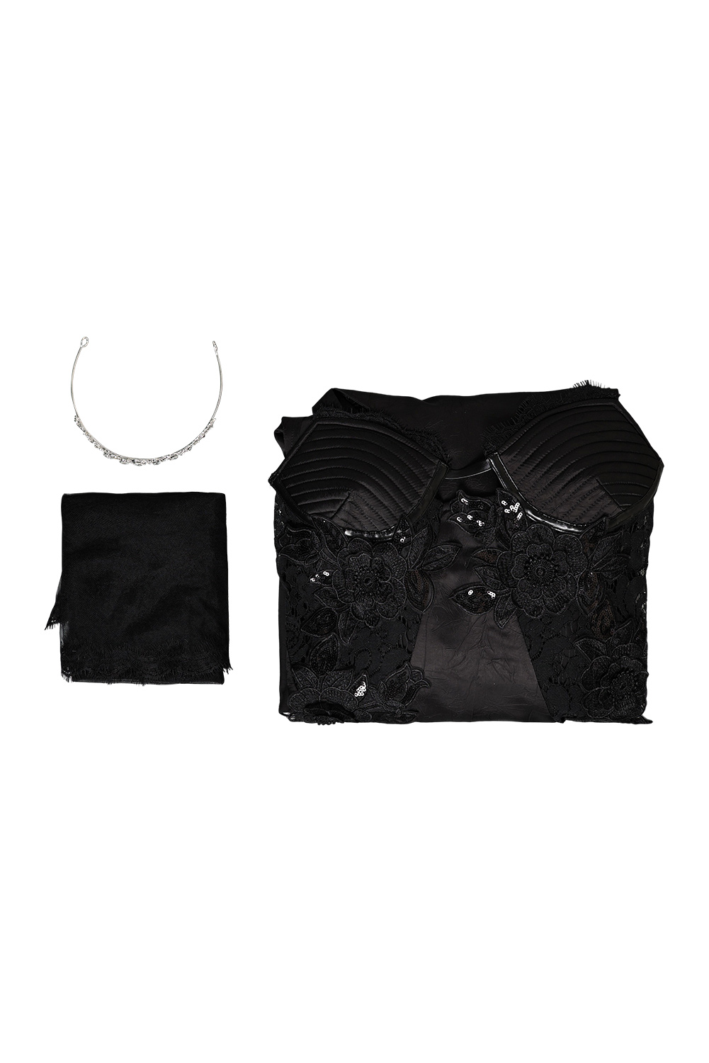 Beetlejuice Beetlejuice Astrid Deetz Black Wedding Dress Set Outfits Halloween Carnival Suit Cosplay Costume