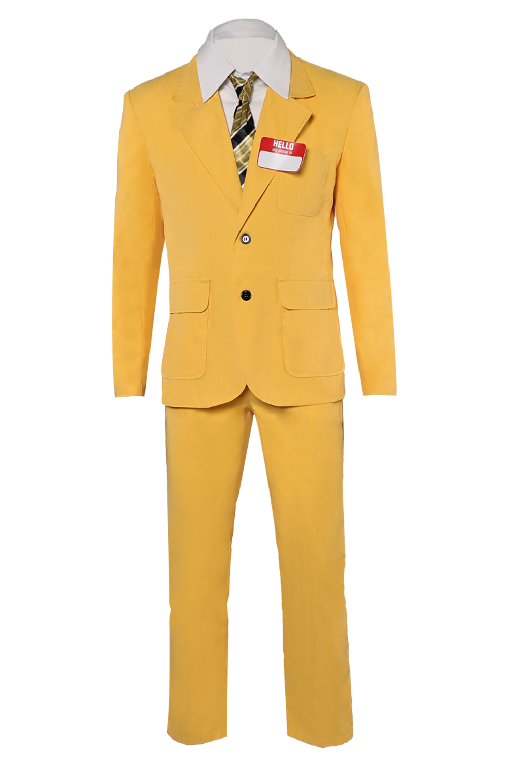 Beetlejuice Beetlejuice Bob-Shrinker Shrunken Head Yellow Suit Outfits Halloween Carnival Suit Cosplay Costume