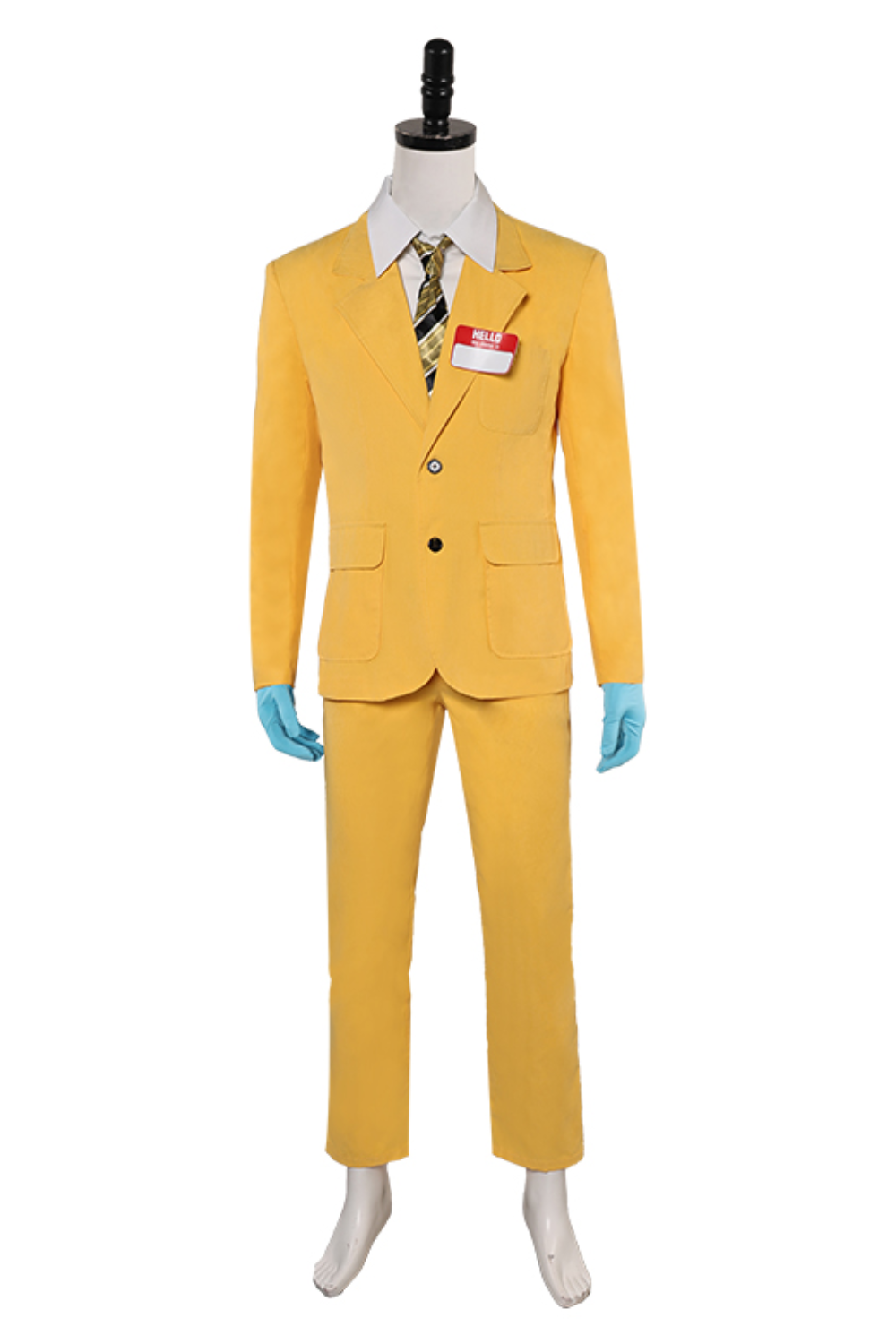 Beetlejuice Beetlejuice Bob-Shrinker Shrunken Head Yellow Suit Outfits Halloween Carnival Suit Cosplay Costume