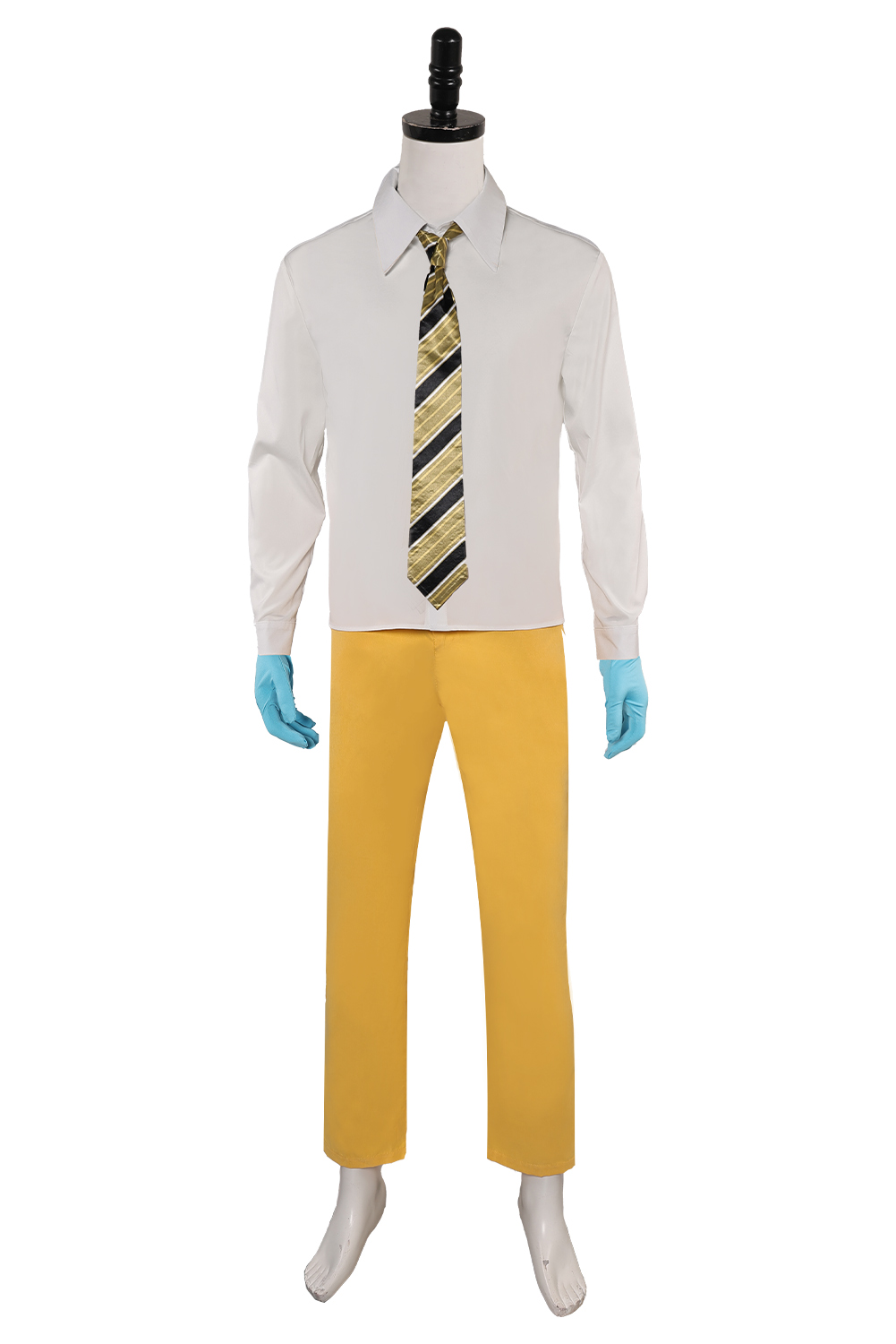 Beetlejuice Beetlejuice Bob-Shrinker Shrunken Head Yellow Suit Outfits Halloween Carnival Suit Cosplay Costume