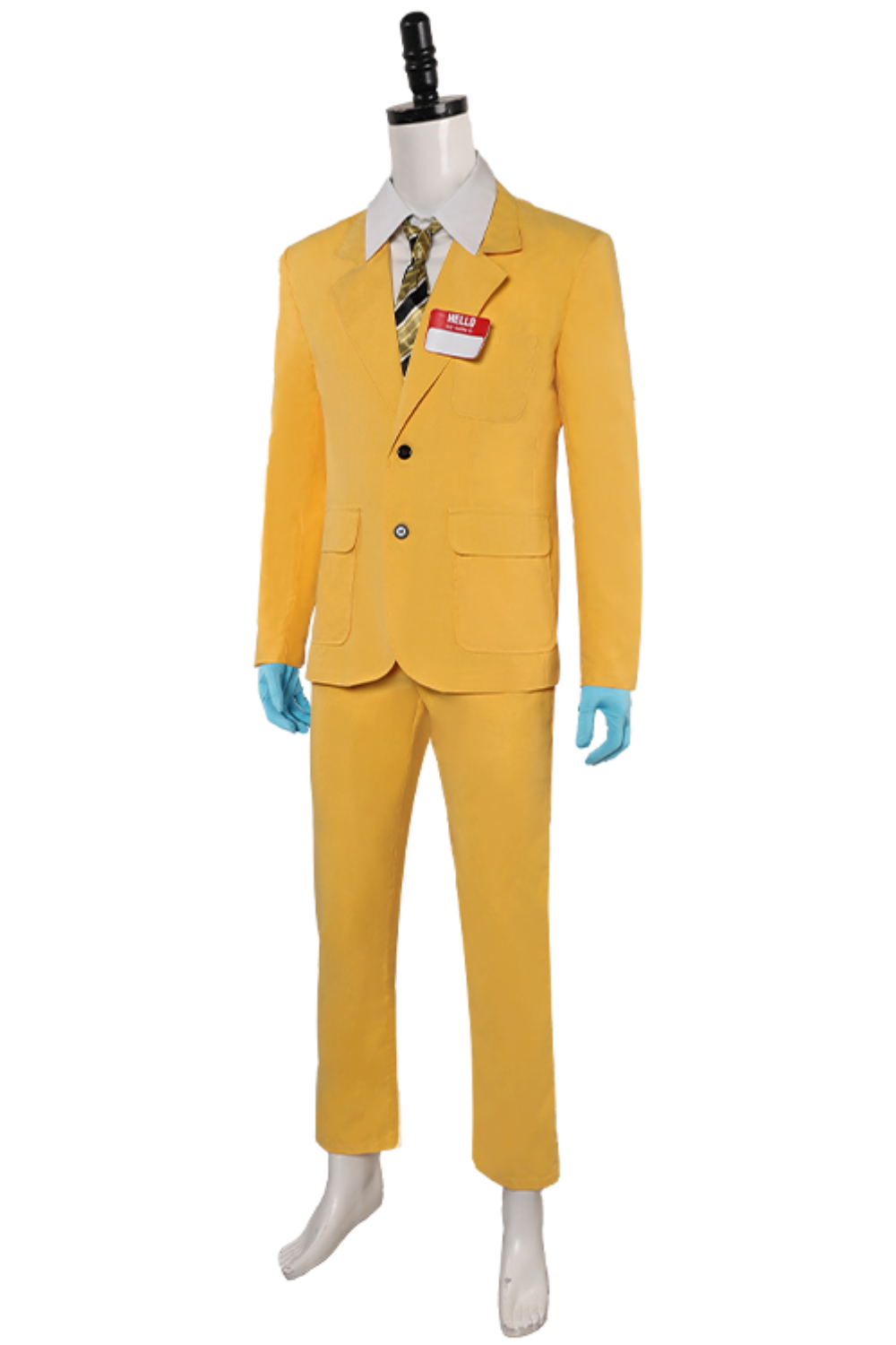 Beetlejuice Beetlejuice Bob-Shrinker Shrunken Head Yellow Suit Outfits Halloween Carnival Suit Cosplay Costume