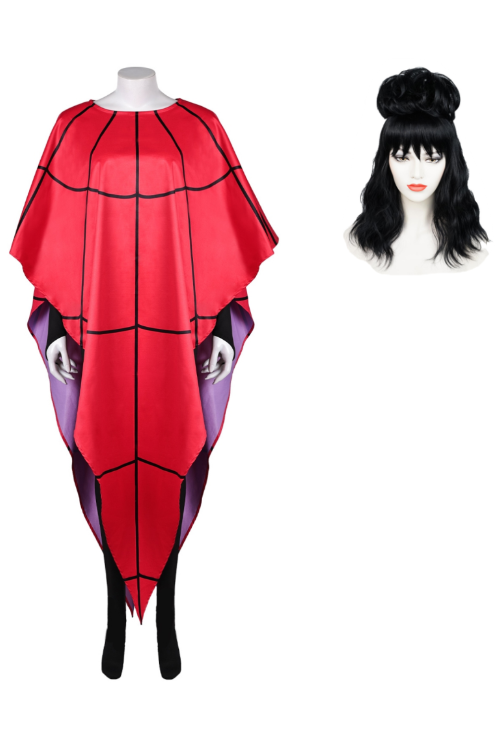 Beetlejuice Beetlejuice Lydia Deetz Red Shawl Set Outfits Halloween Carnival Suit Cosplay Costume