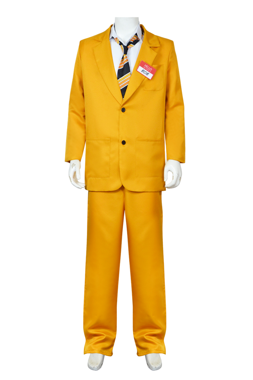Beetlejuice Shrunken Head Bob Shrinker Yellow Suit Outfits Halloween Carnival Suit Cosplay Costume