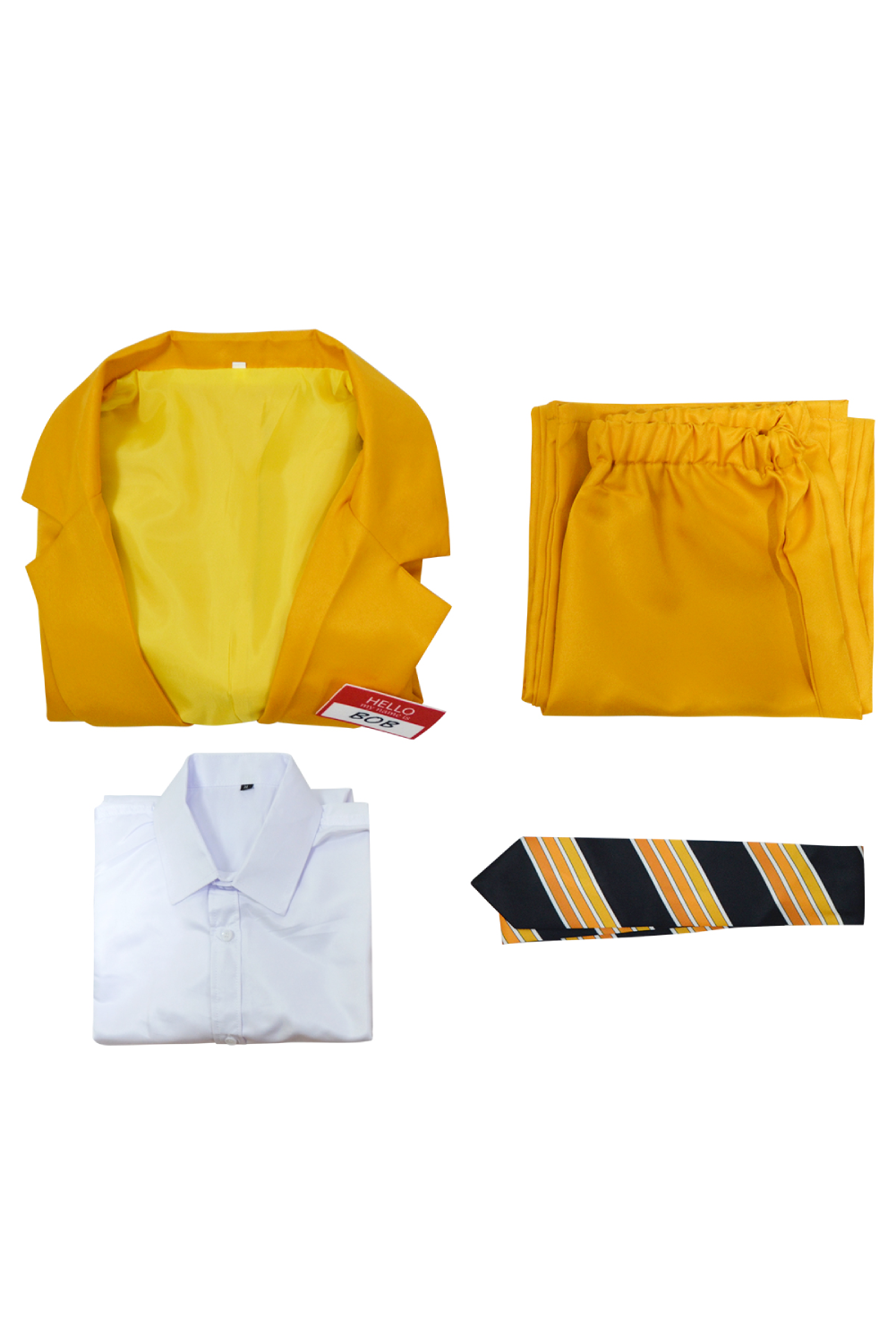 Beetlejuice Shrunken Head Bob Shrinker Yellow Suit Outfits Halloween Carnival Suit Cosplay Costume