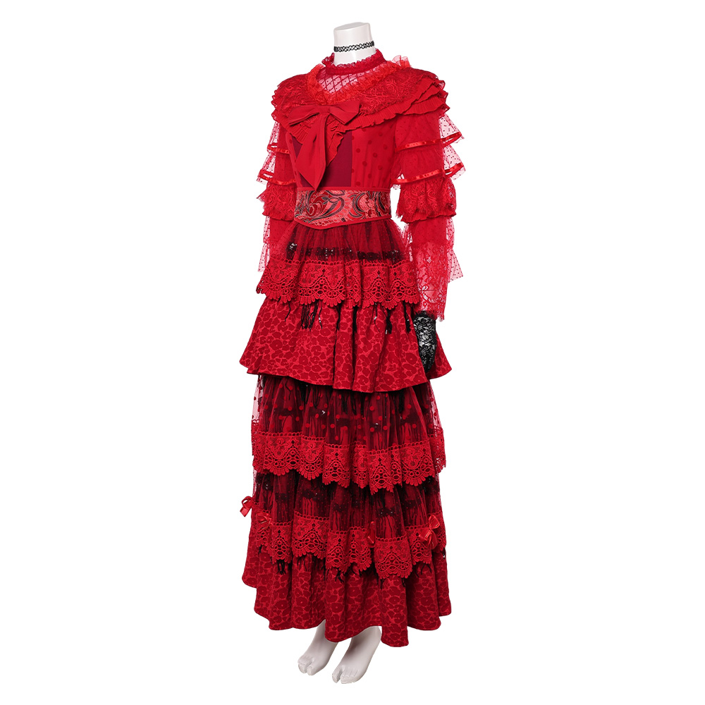Beetlejuice the Musical Lydia Deetz Red Wedding Dress Halloween Carnival Party Cosplay Costume