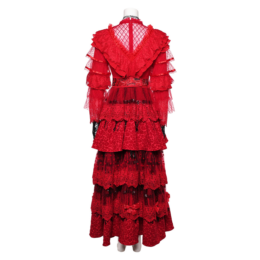 Beetlejuice the Musical Lydia Deetz Red Wedding Dress Halloween Carnival Party Cosplay Costume