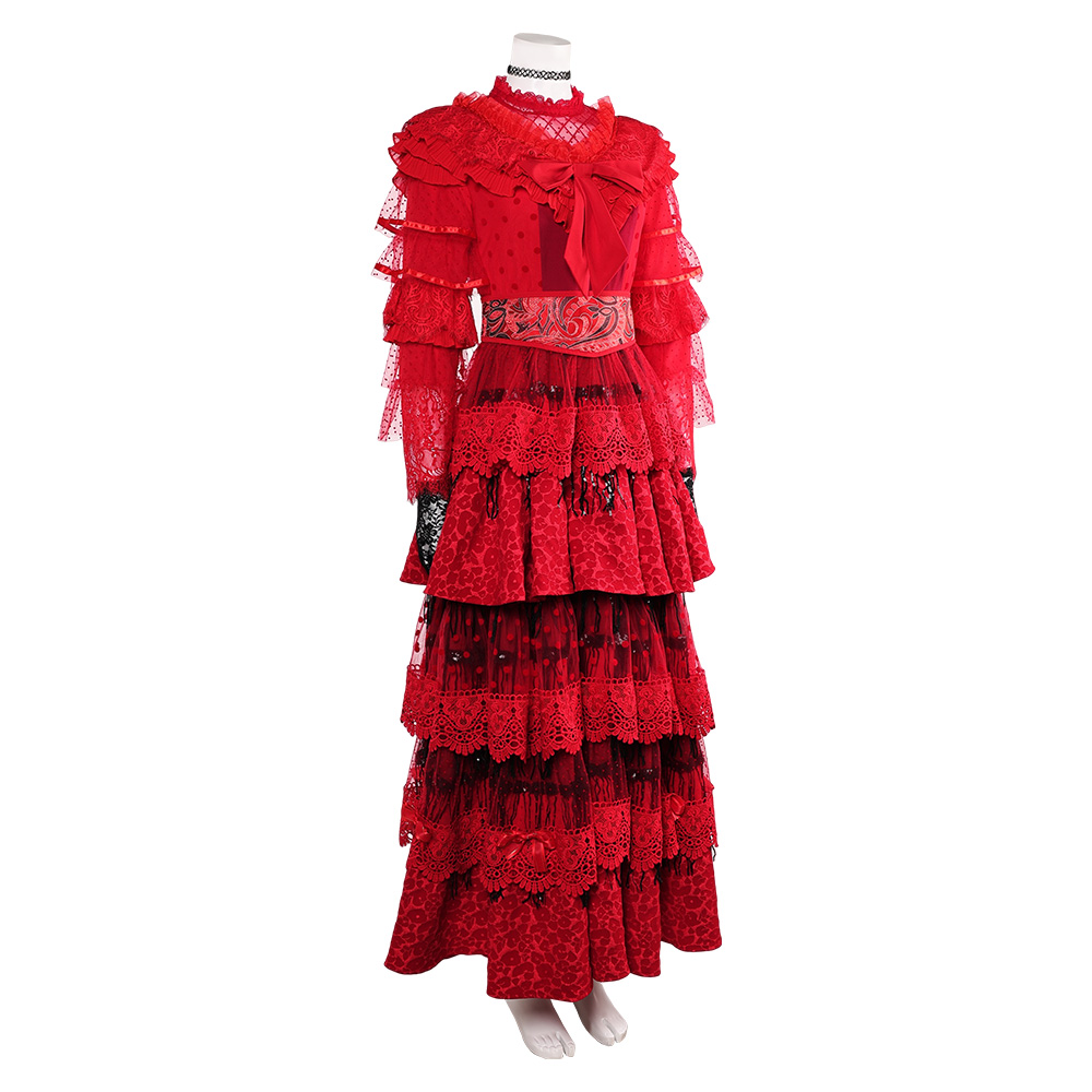 Beetlejuice the Musical Lydia Deetz Red Wedding Dress Halloween Carnival Party Cosplay Costume