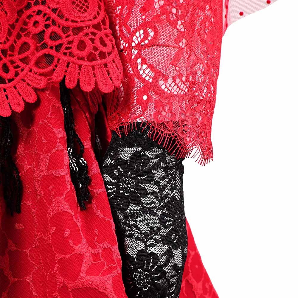 Beetlejuice the Musical Lydia Deetz Red Wedding Dress Halloween Carnival Party Cosplay Costume