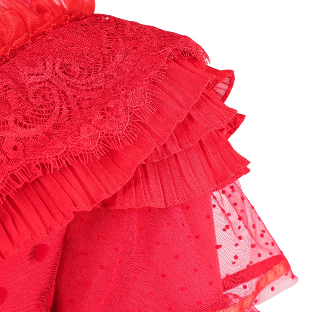 Beetlejuice the Musical Lydia Deetz Red Wedding Dress Halloween Carnival Party Cosplay Costume