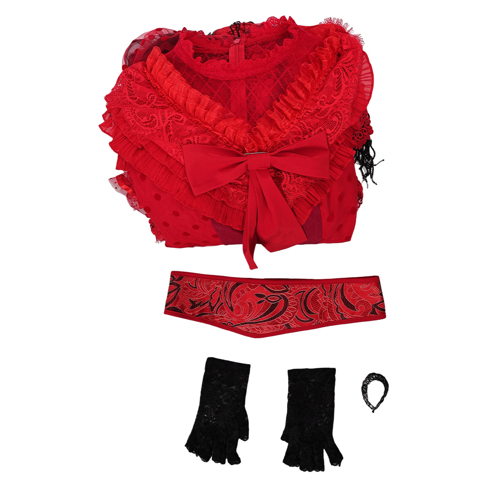 Beetlejuice the Musical Lydia Deetz Red Wedding Dress Halloween Carnival Party Cosplay Costume