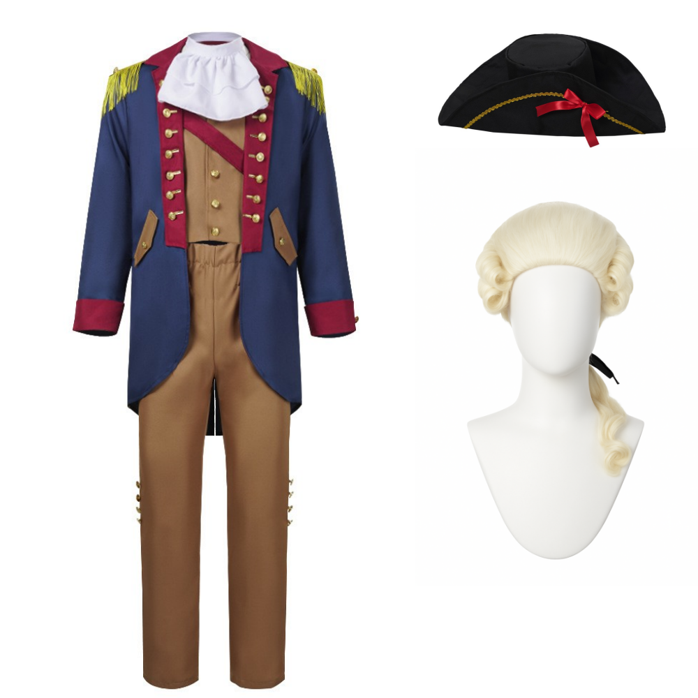 President George Washington Blue Outfit Halloween Carnival Cosplay Costume