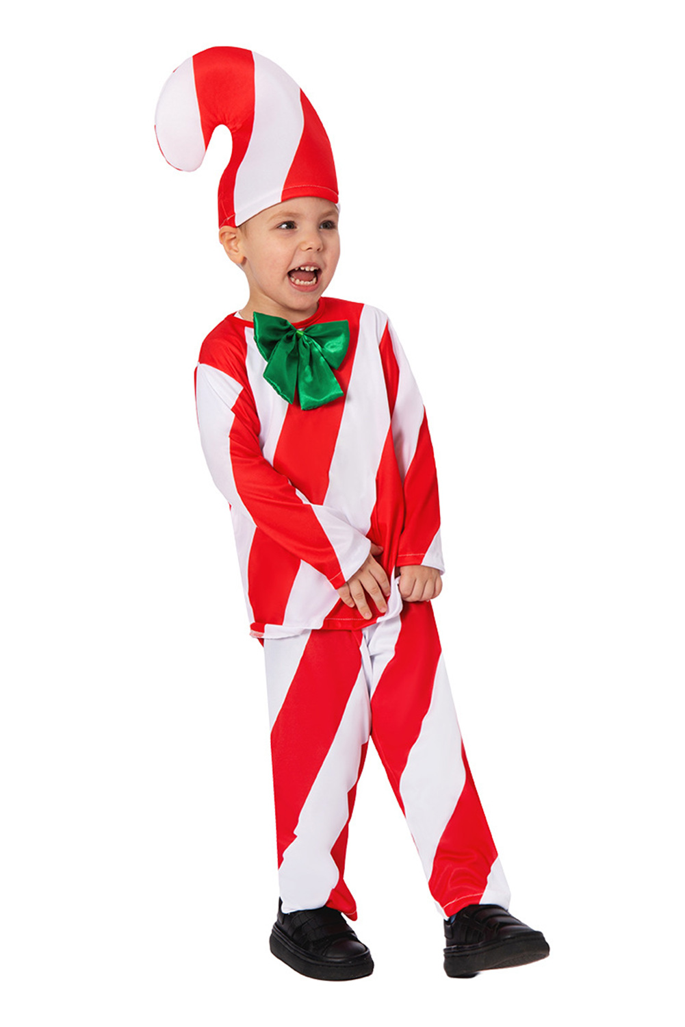 Candy Cane Christmas Kids Children Outfits Halloween Carnival Suit Cosplay Costume