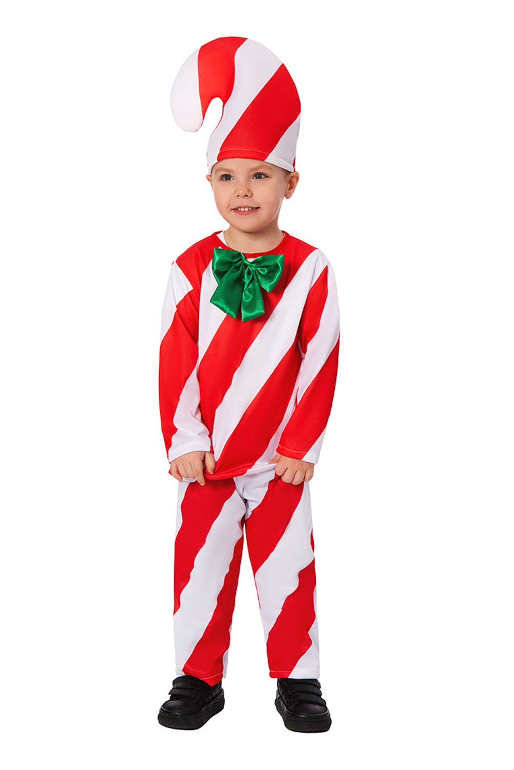 Candy Cane Christmas Kids Children Outfits Halloween Carnival Suit Cosplay Costume