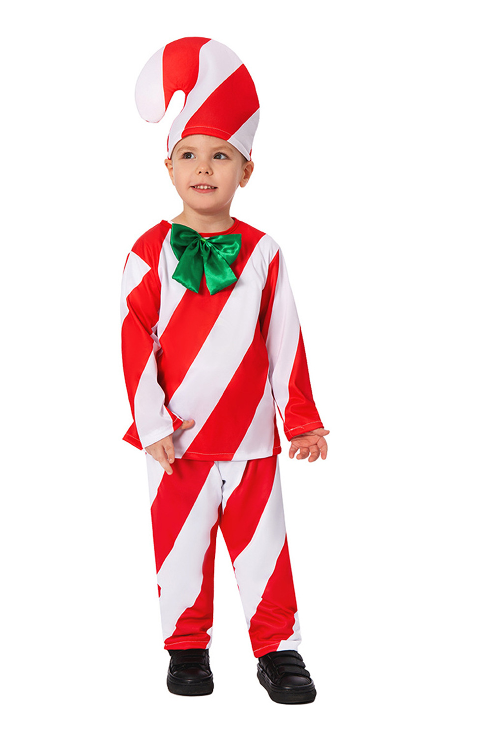 Candy Cane Christmas Kids Children Outfits Halloween Carnival Suit Cosplay Costume