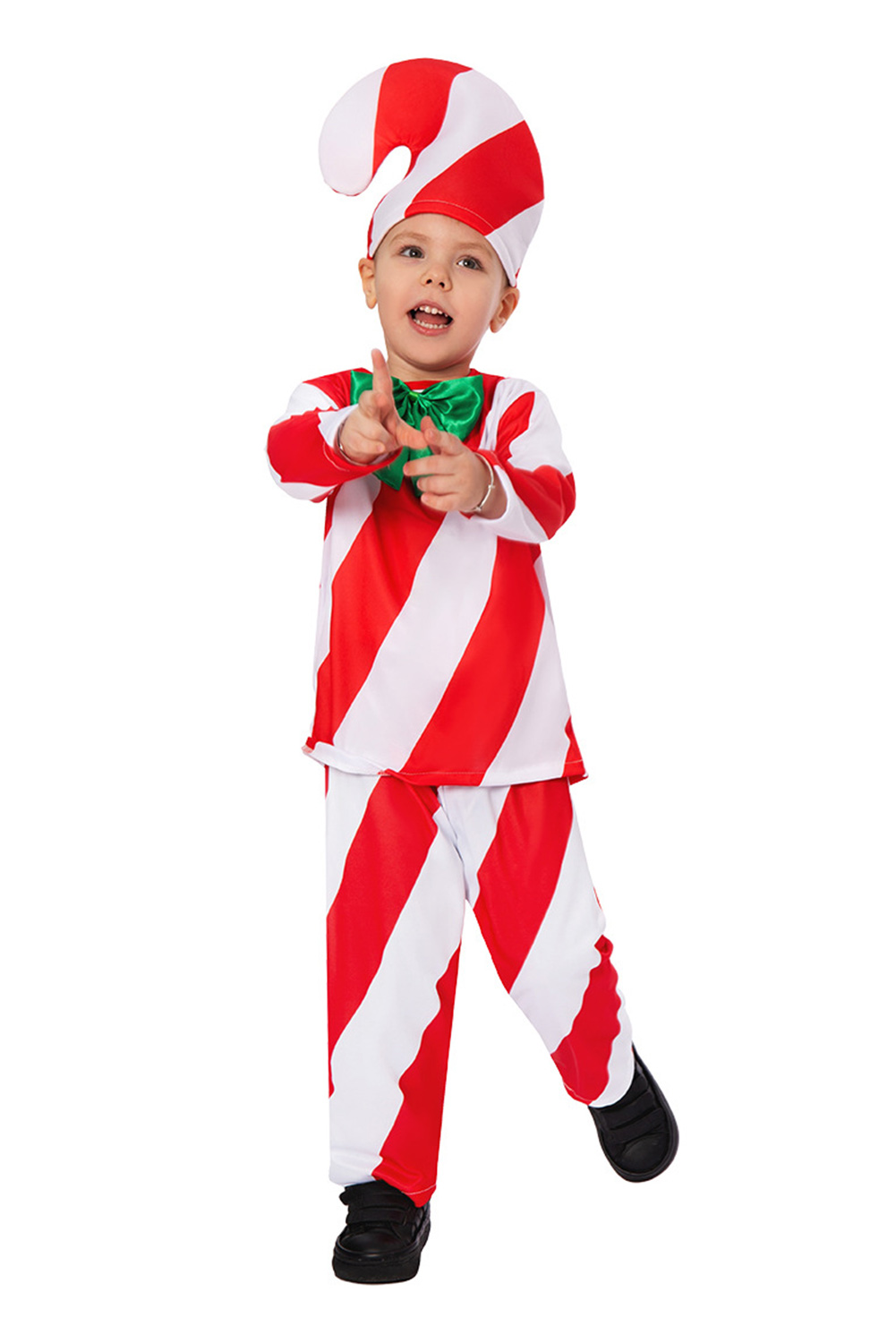 Candy Cane Christmas Kids Children Outfits Halloween Carnival Suit Cosplay Costume