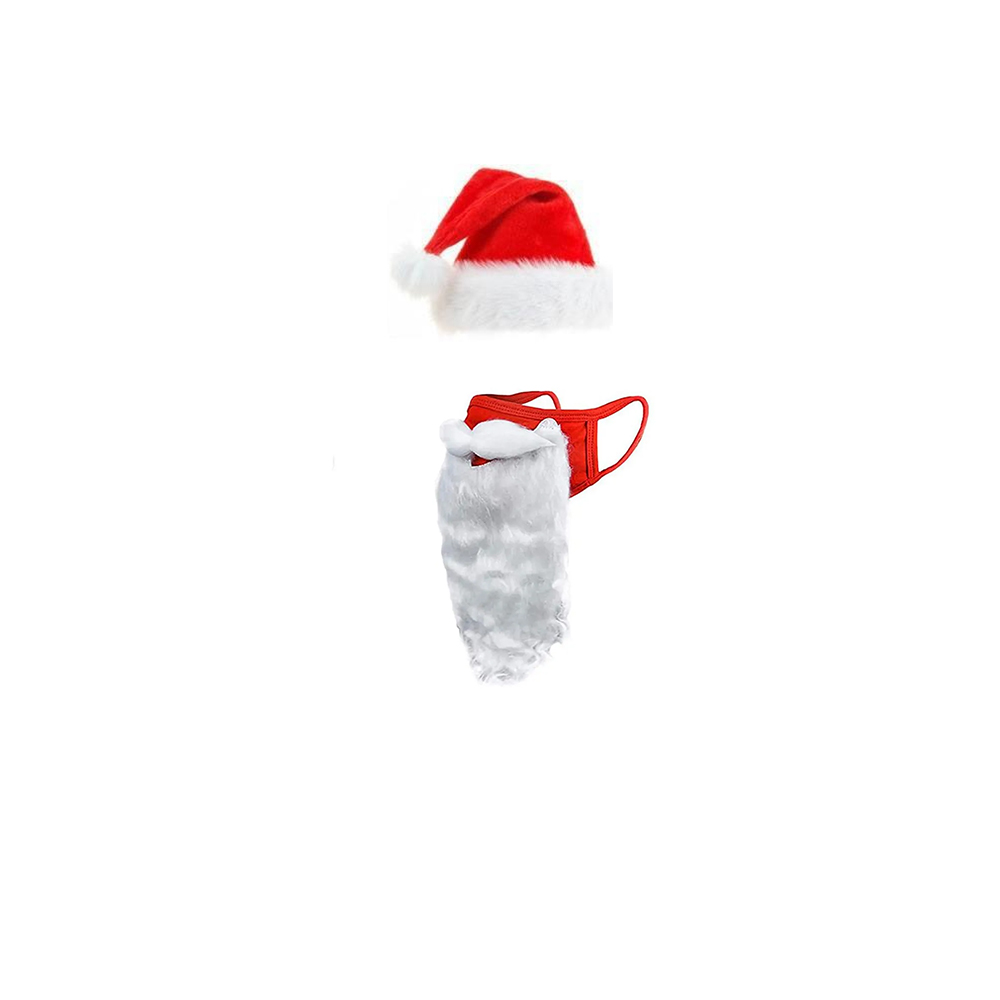 Christmas 2023 Santa Claus Face Mask Funny Bearded Halloween Carnival Costume Accessories