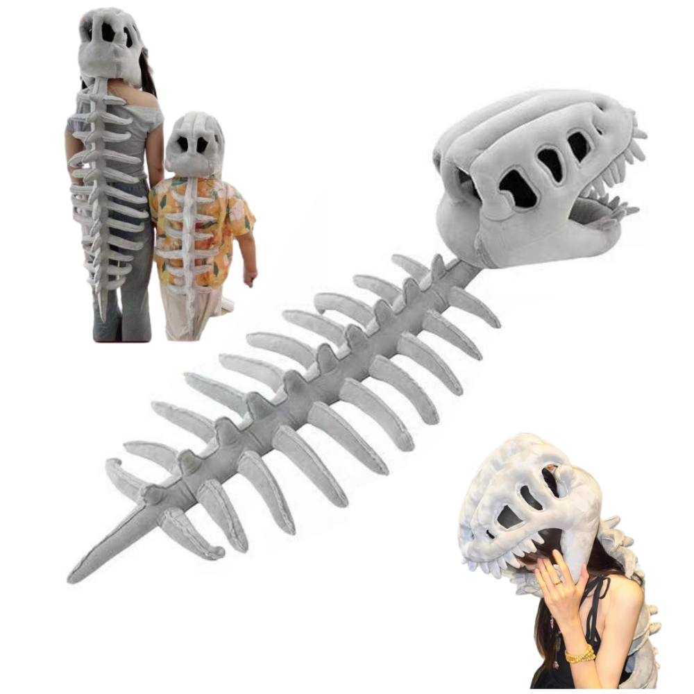 Toy Gray Dinosaur Skeleton Headpiece Cosplay Prop Halloween Carnival Costume Accessories