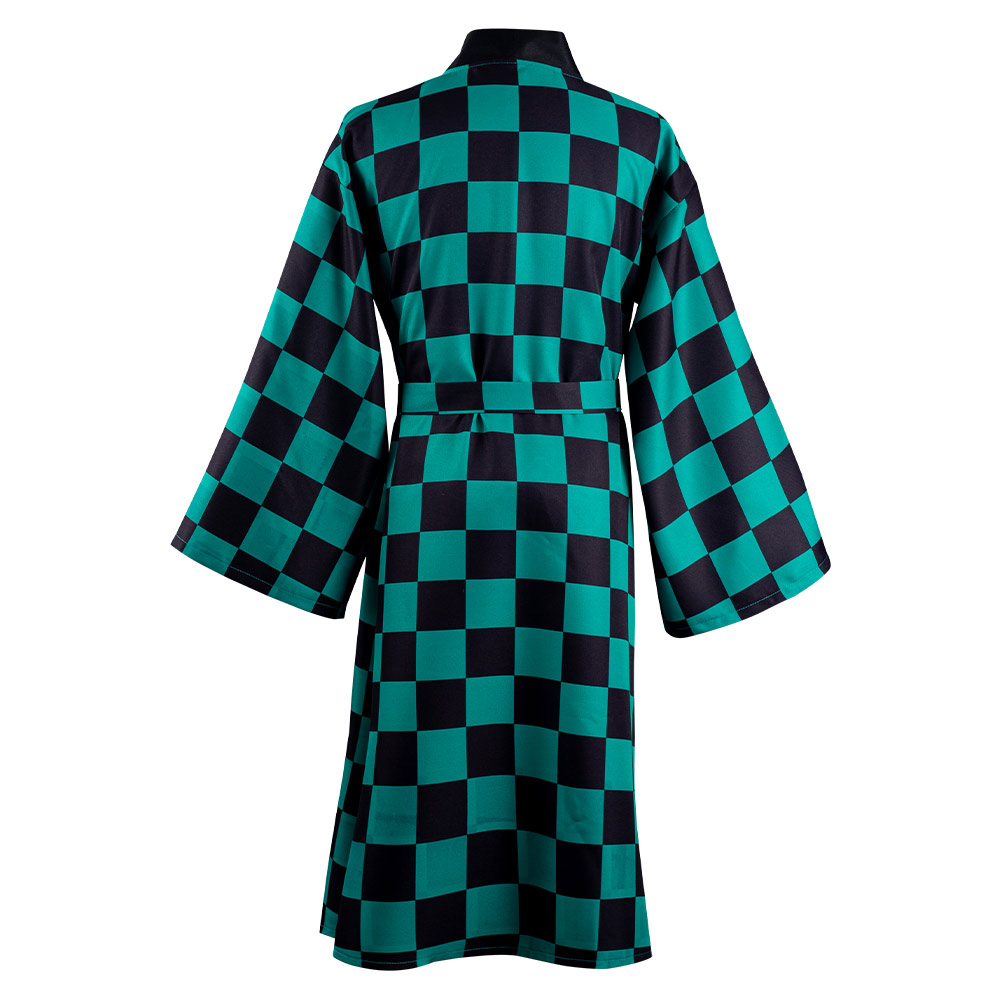 Demon Slayer Kamado Tanjirou Cosplay Costume Halloween Carnival Suit with Earrings Belt