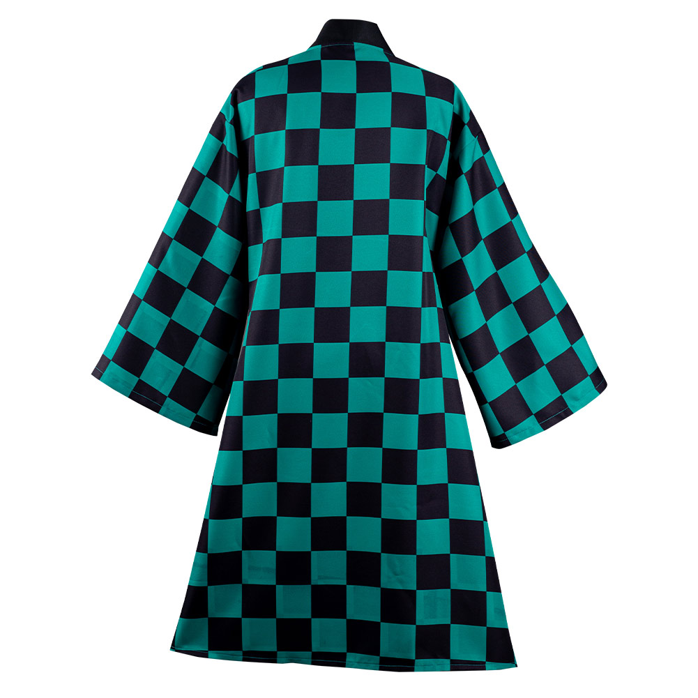 Demon Slayer Kamado Tanjirou Cosplay Costume Halloween Carnival Suit with Earrings Belt