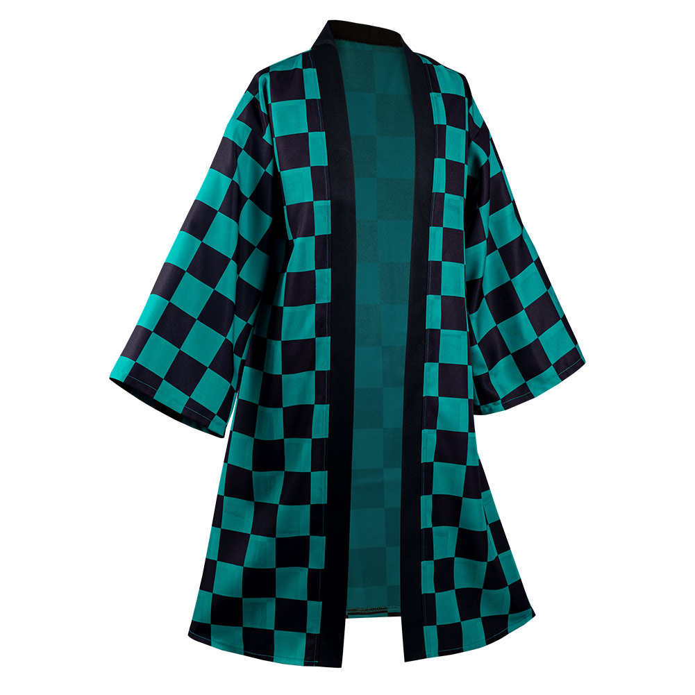 Demon Slayer Kamado Tanjirou Cosplay Costume Halloween Carnival Suit with Earrings Belt