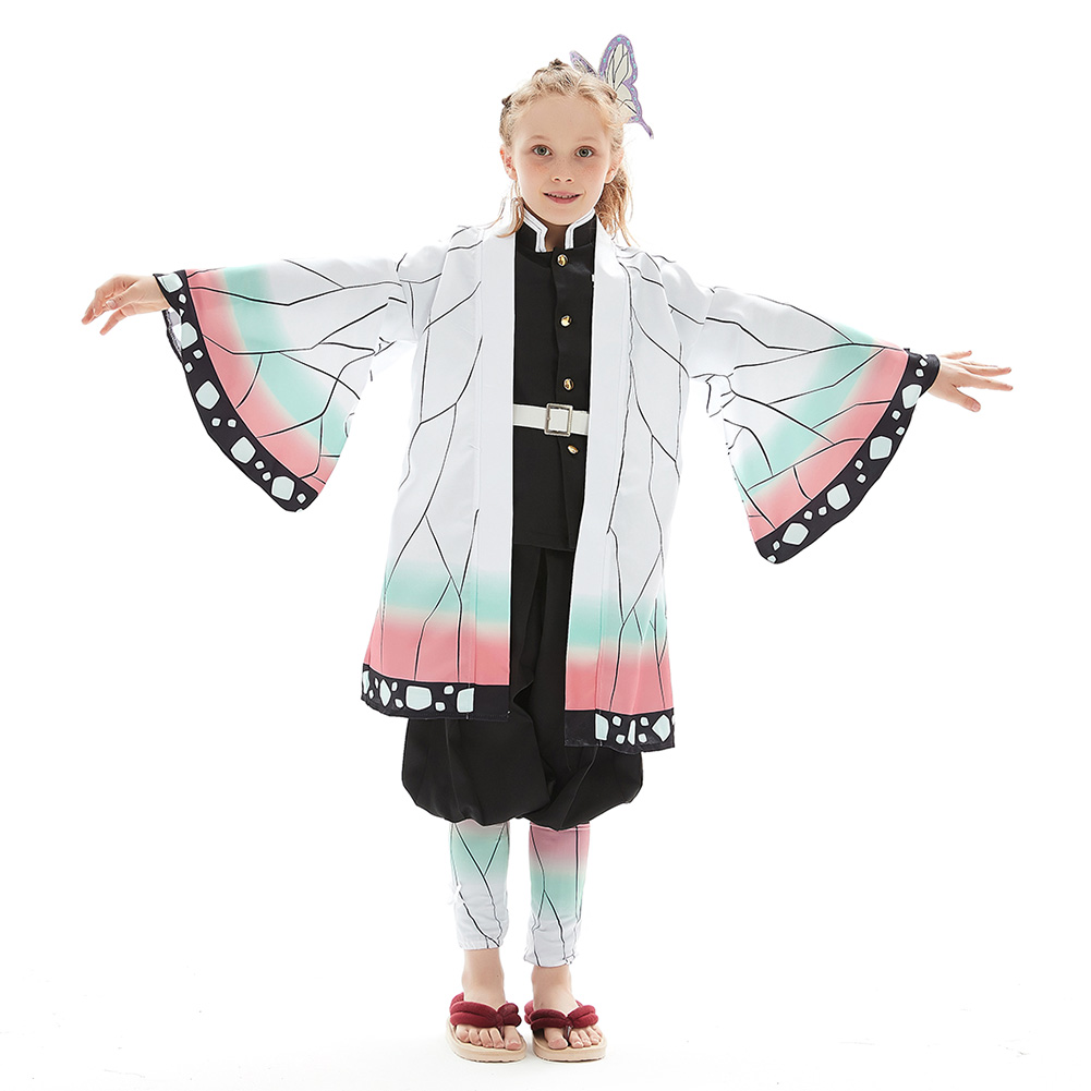 Demon Slayer Kochou Shinobu Cosplay Costume Kids Children Uniform Outfit Halloween Carnival Suit