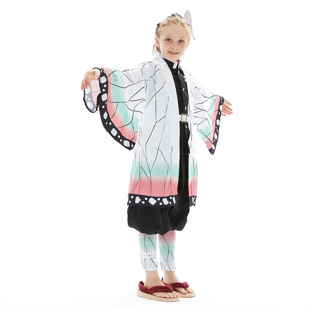 Demon Slayer Kochou Shinobu Cosplay Costume Kids Children Uniform Outfit Halloween Carnival Suit