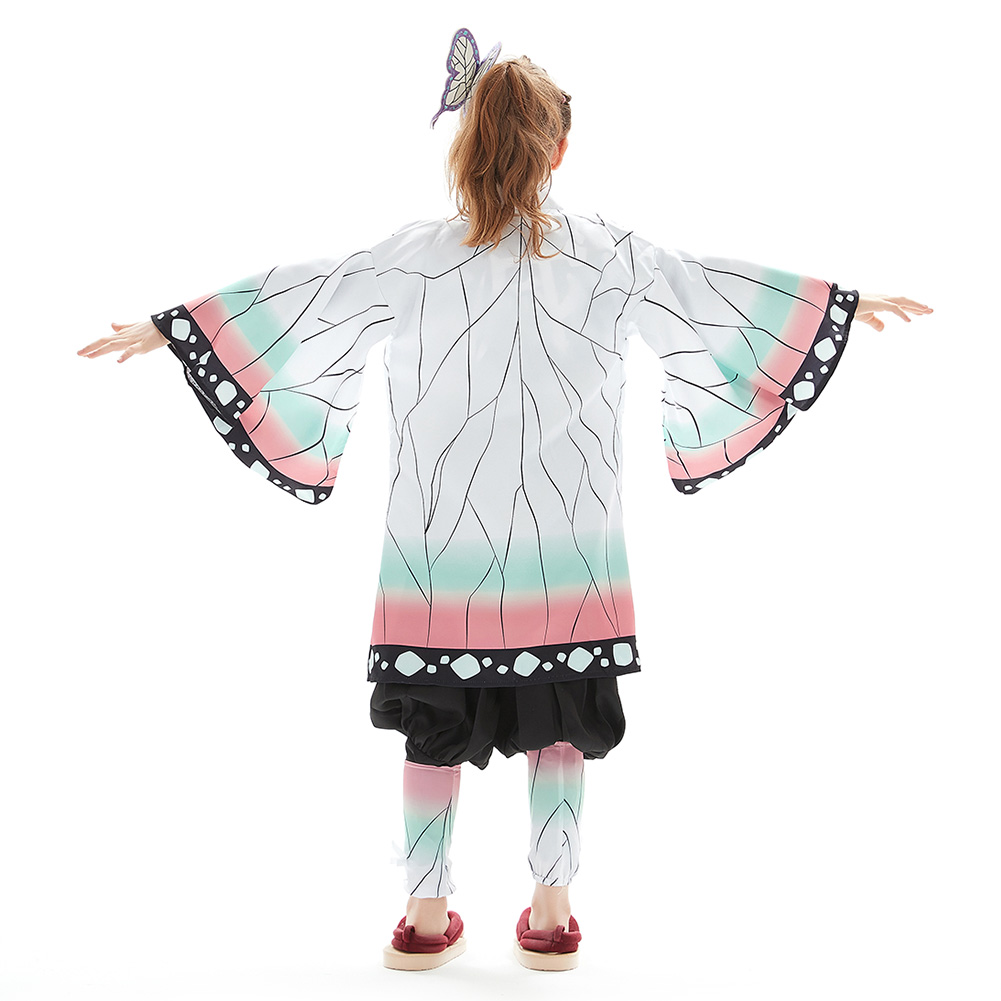 Demon Slayer Kochou Shinobu Cosplay Costume Kids Children Uniform Outfit Halloween Carnival Suit