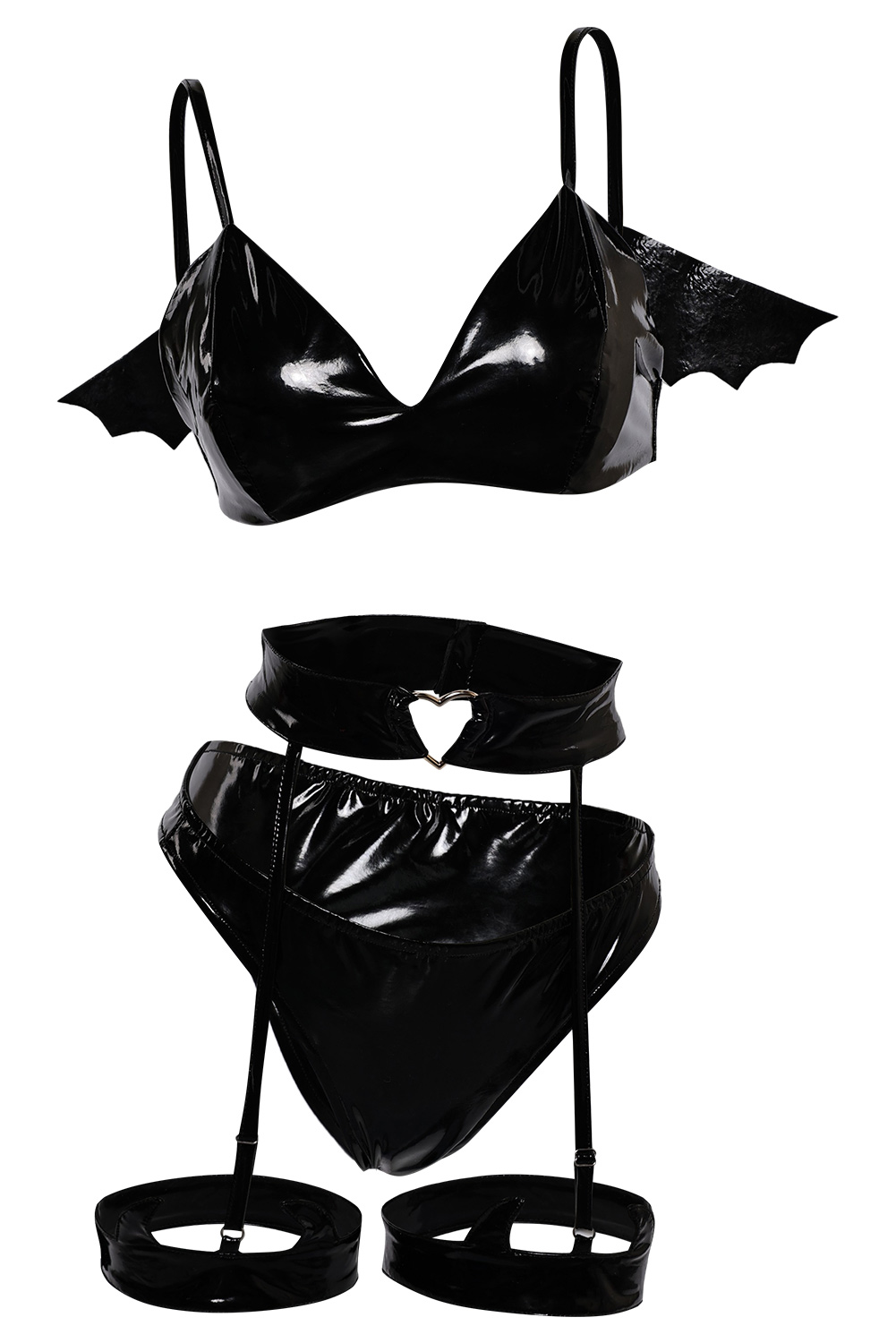 Devil Bat 3 Piece Sexy Bikinis Set Lingerie for Women Outfits Halloween Carnival Suit Cosplay Costume Original Design