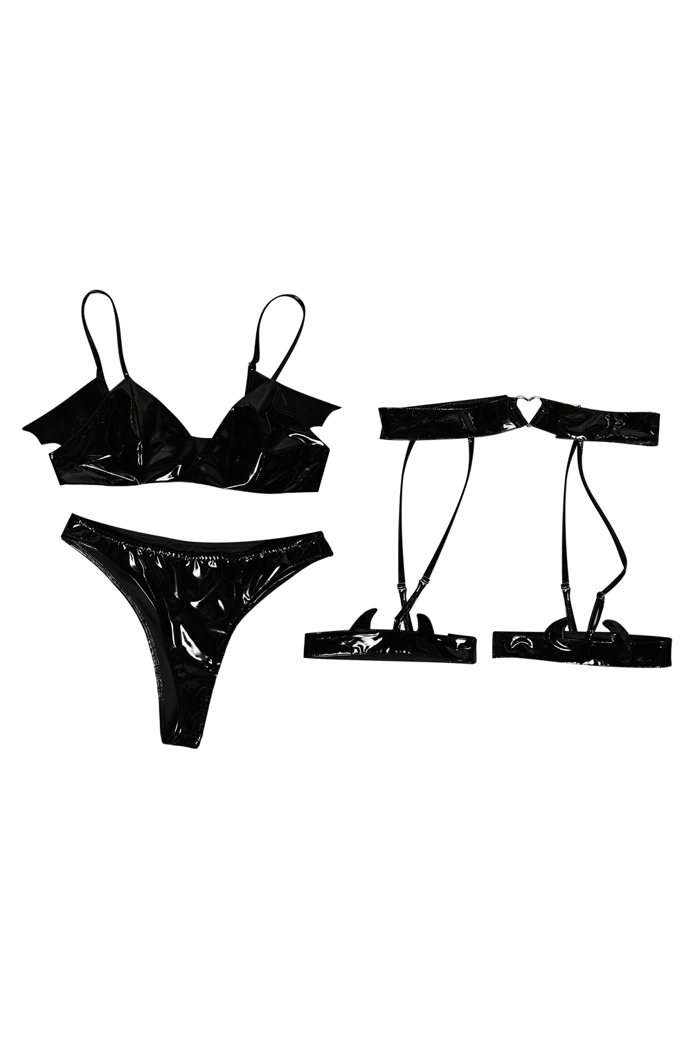 Devil Bat 3 Piece Sexy Bikinis Set Lingerie for Women Outfits Halloween Carnival Suit Cosplay Costume Original Design