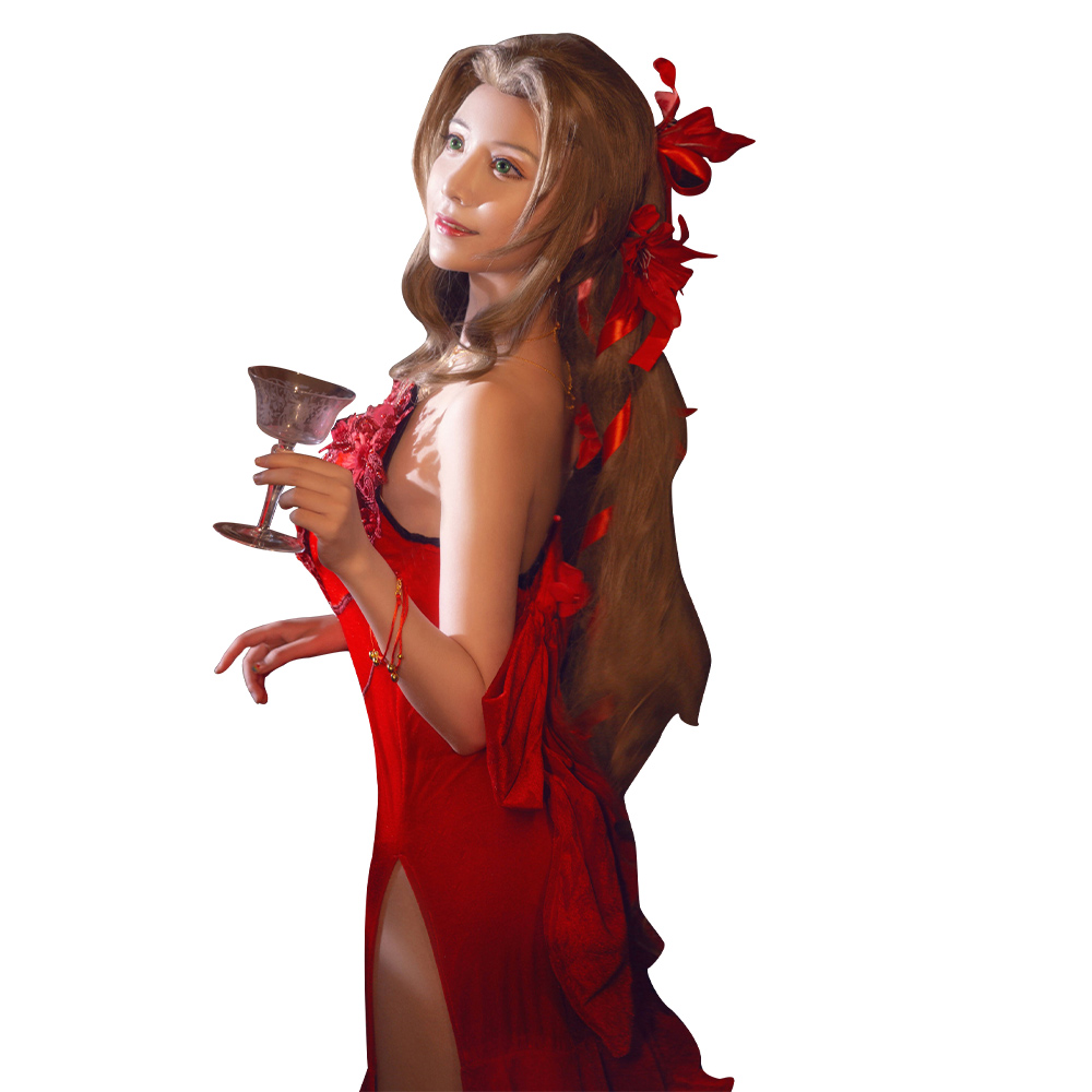 Final Fantasy VII Remake Aerith Aeris Gainsborough Outfits Cosplay Costume Halloween Carnival Suit