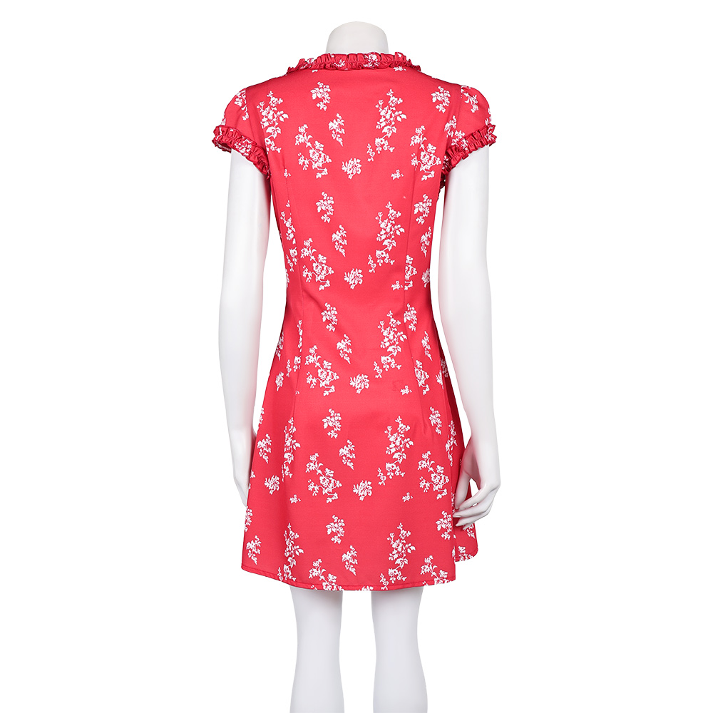 Fleabag Season 2 Fleabag Women Red Printed Dress Halloween Carnival Party Cosplay Costume
