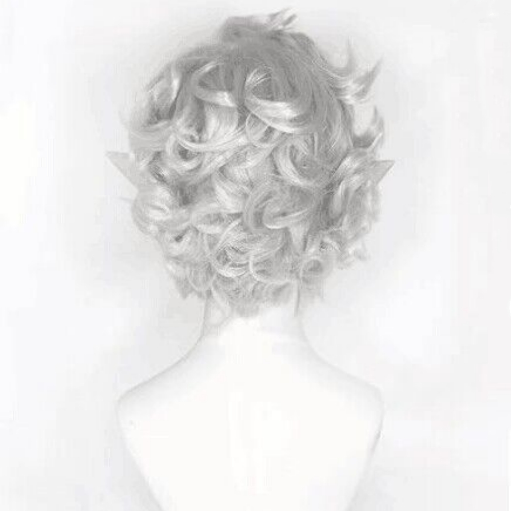 Game Baldur's Gate 3 Astarion Vagrant Vampire Cosplay Wig Heat Resistant Synthetic Hair and Elf Ear Halloween Costume Accessories